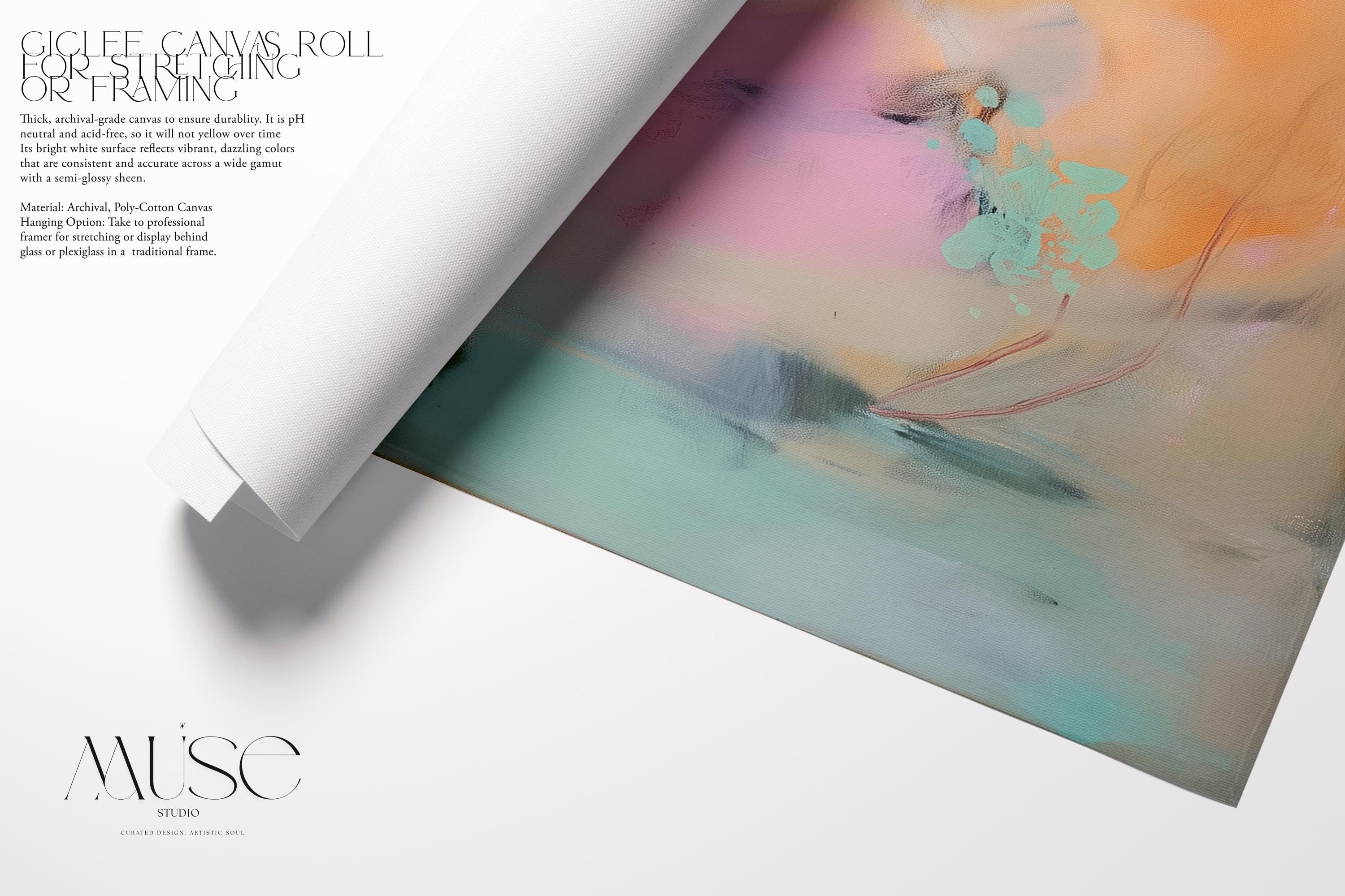 Soft Abstract Art Print in Blush Pink Teal and Navy Botanical Coastal Wall Decor Poster for Living Room Bedroom Modern Style | 448