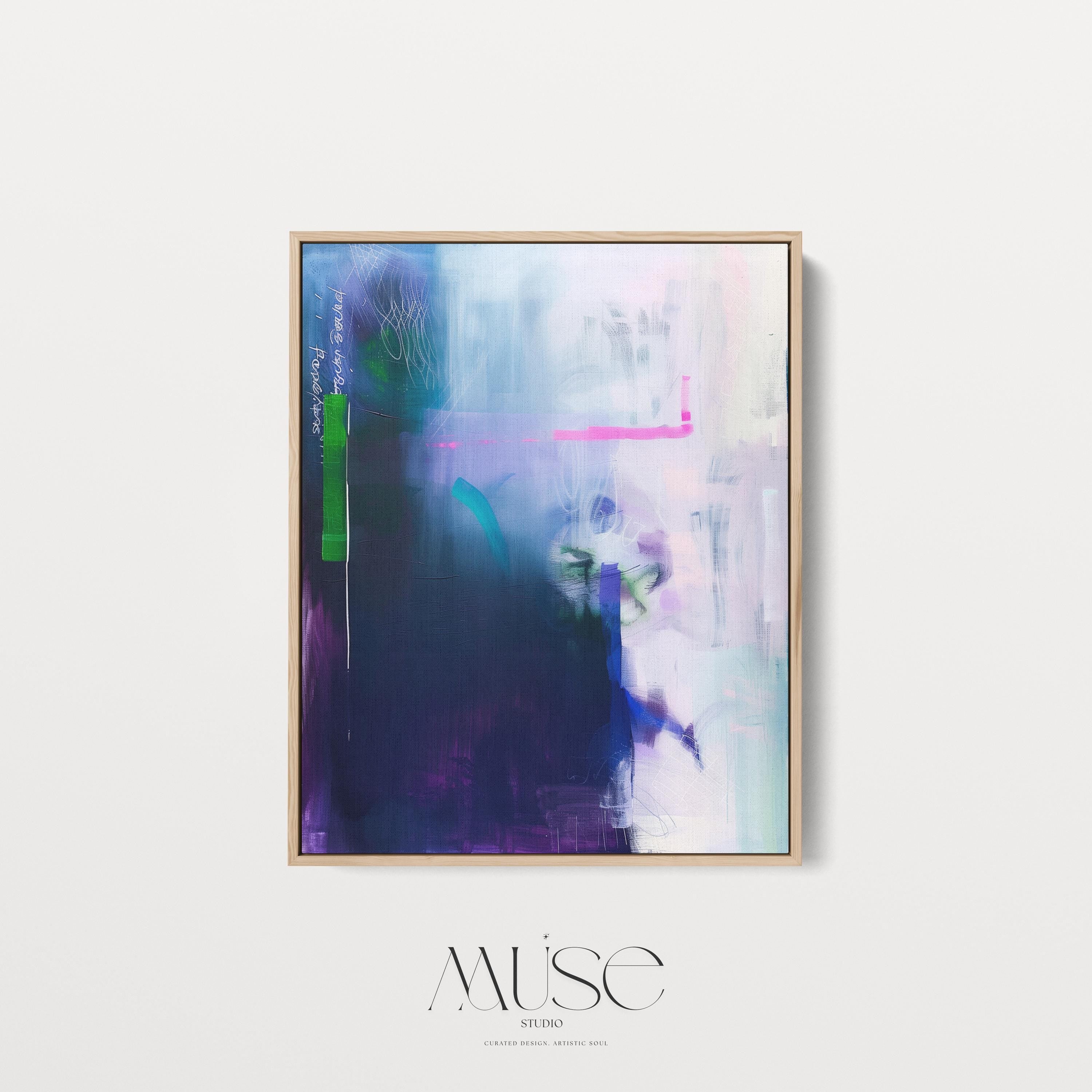 Purple Pink Canvas Wall art, Floating Frame Art, Giclee Print, Abstract Painting, Large Office Decor, Pop Dopamine Wall Art 324