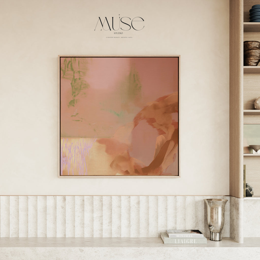 Warm Neutral Abstract Wall Art in Terracotta & Sage | Gilded Dusk No. 1130