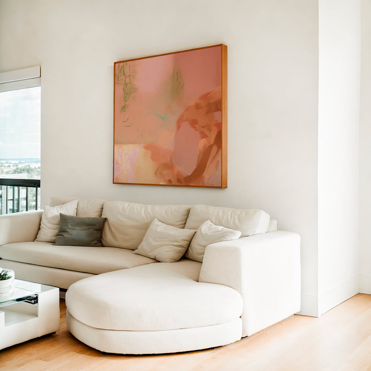Warm Neutral Abstract Wall Art in Terracotta & Sage | Gilded Dusk No. 1130
