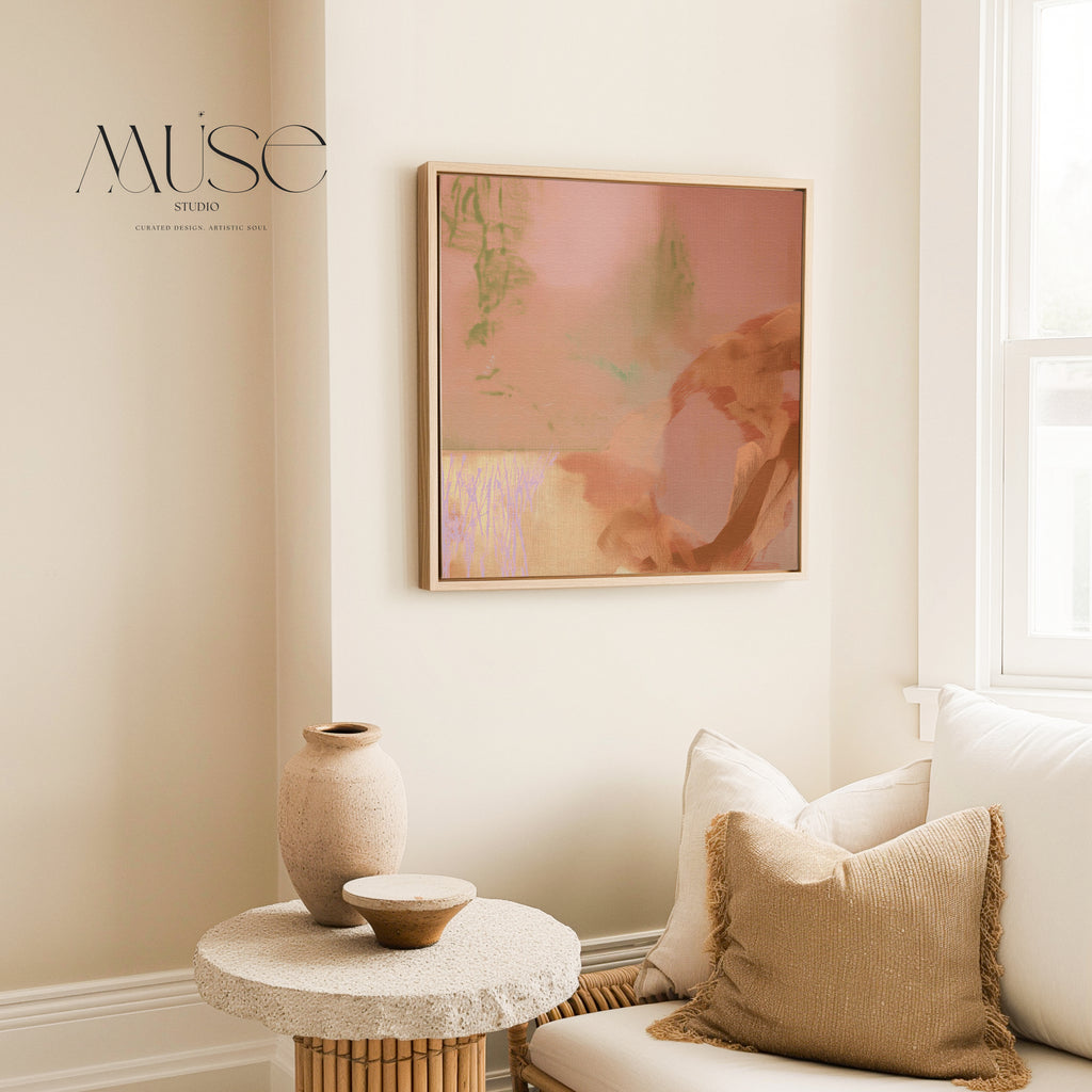 Warm Neutral Abstract Wall Art in Terracotta & Sage | Gilded Dusk No. 1130