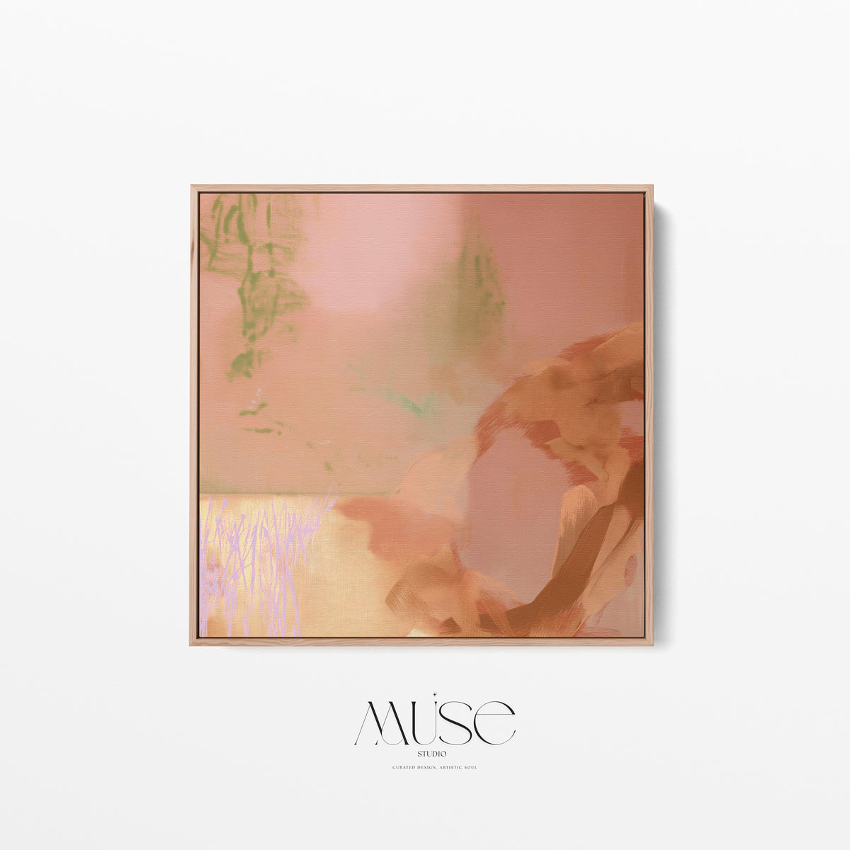 Warm Neutral Abstract Wall Art in Terracotta & Sage | Gilded Dusk No. 1130