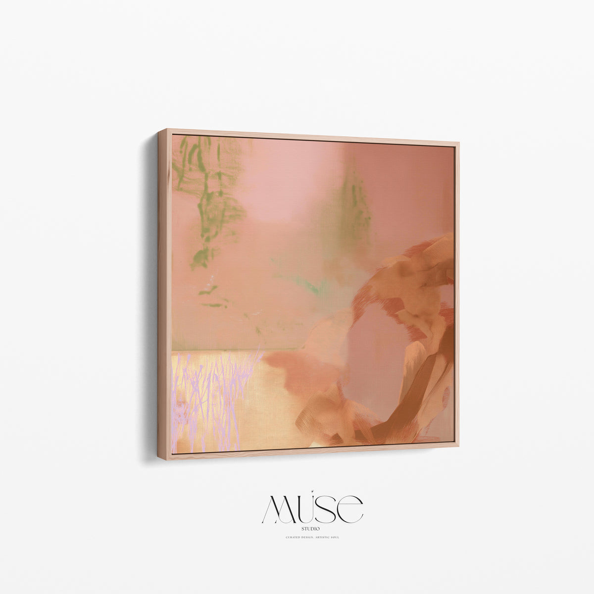 Warm Neutral Abstract Wall Art in Terracotta & Sage | Gilded Dusk No. 1130