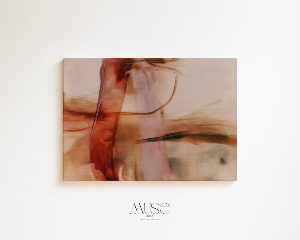 Modern Abstract Canvas Wall Art – Large Horizontal Organic Modern, Japandi & Earthy Minimalist Decor | Quiet Passage No. 1161