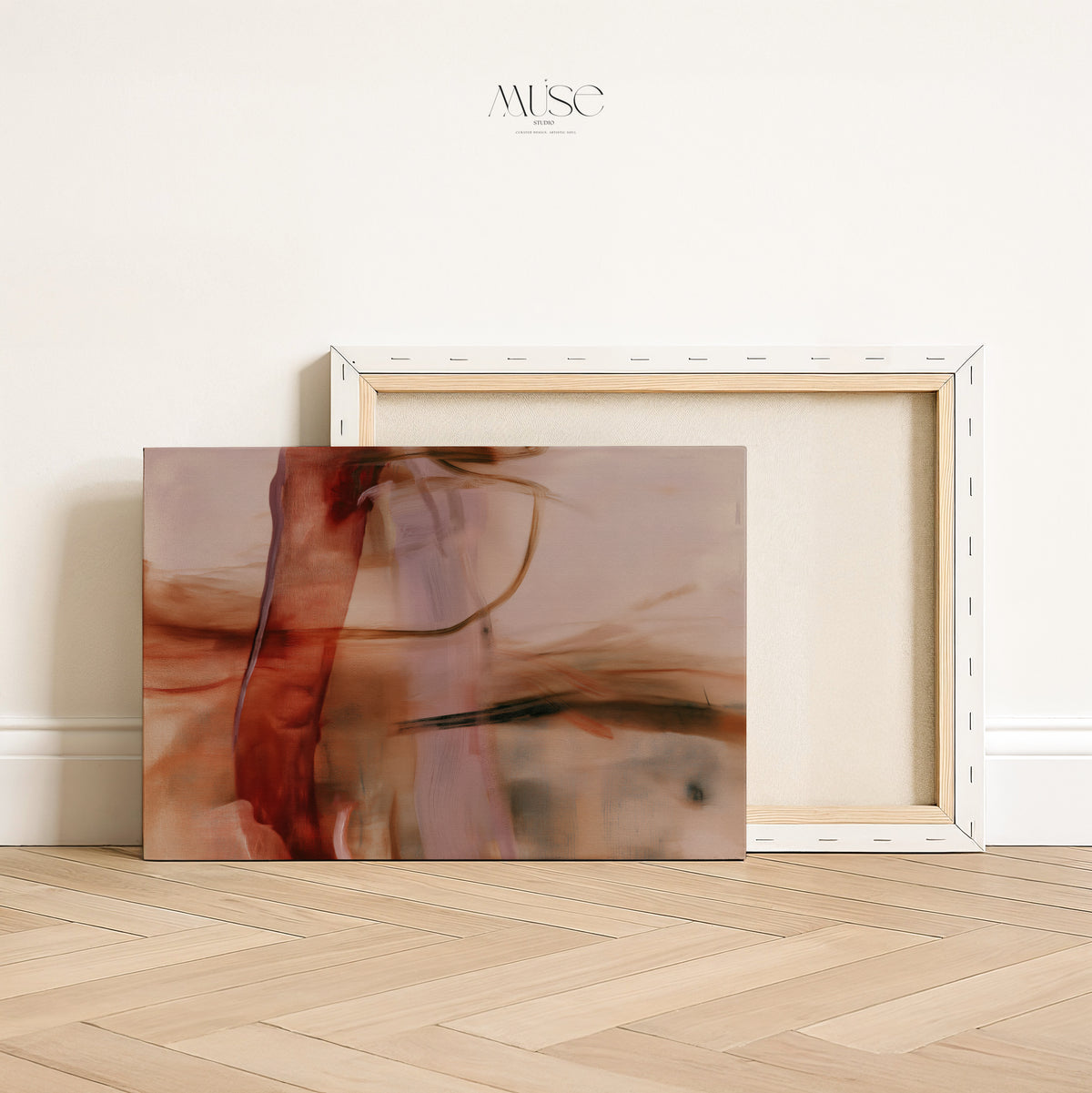 Modern Abstract Canvas Wall Art – Large Horizontal Organic Modern, Japandi & Earthy Minimalist Decor | Quiet Passage No. 1161