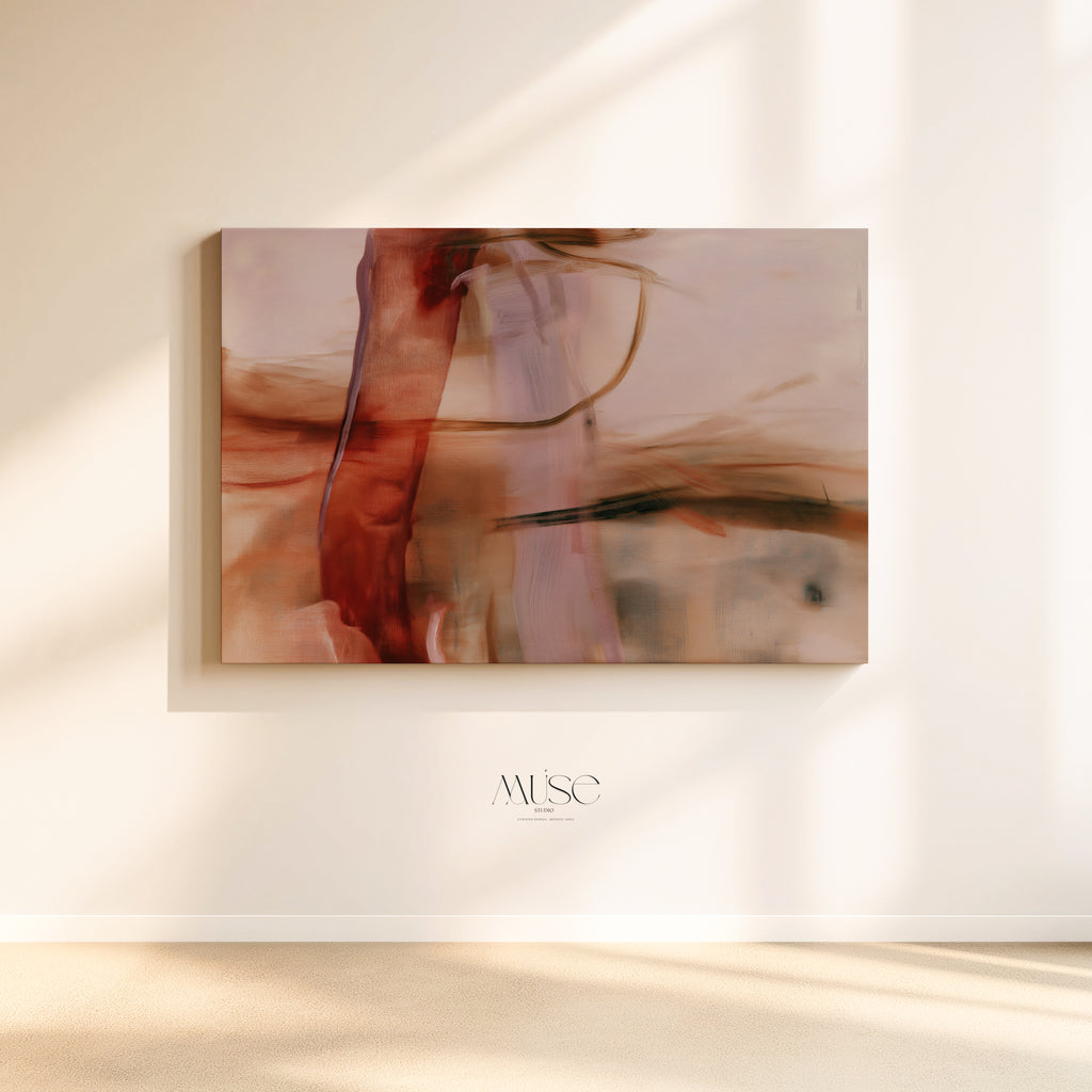 Modern Abstract Canvas Wall Art – Large Horizontal Organic Modern, Japandi & Earthy Minimalist Decor | Quiet Passage No. 1161