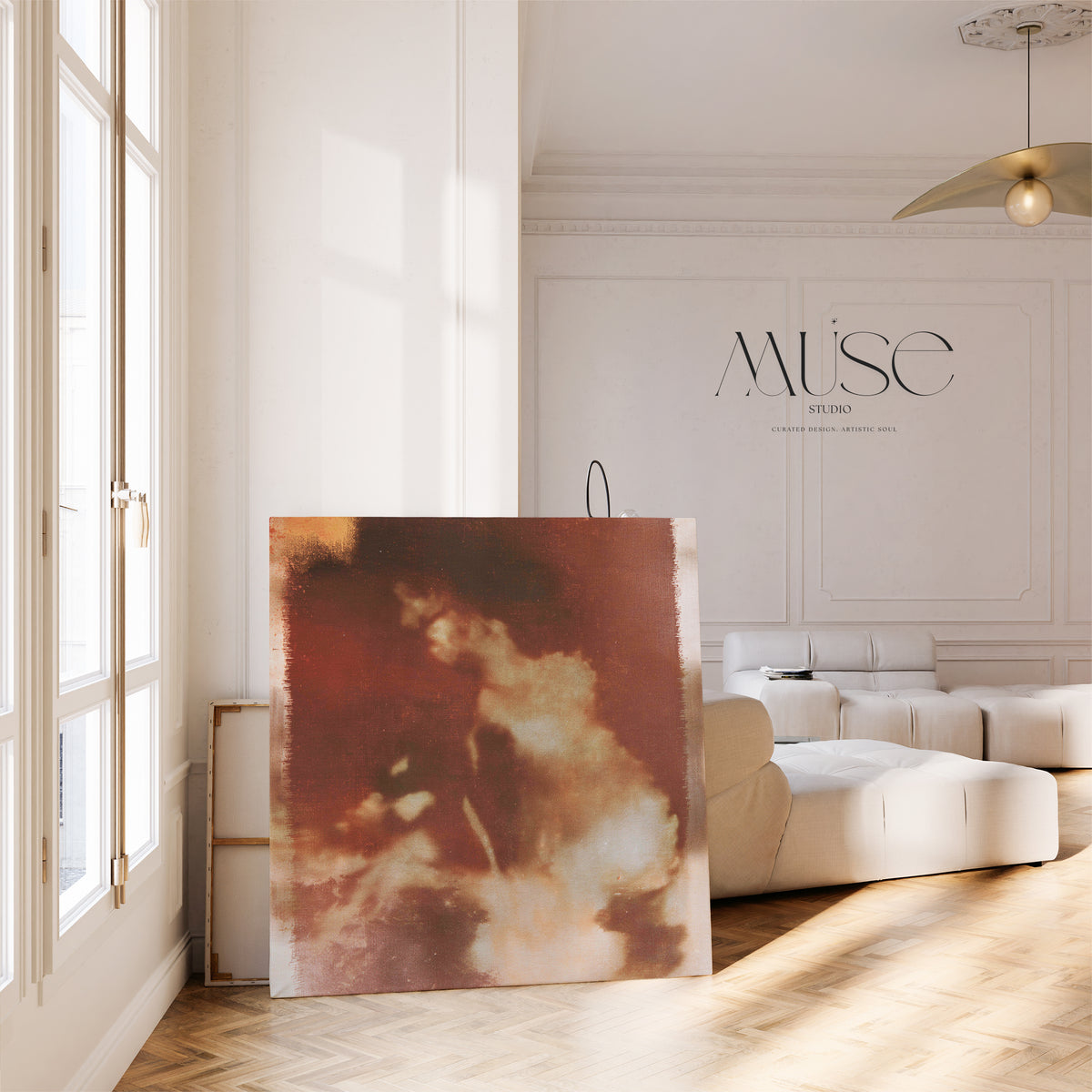 Moody Floral Canvas Wall Art, Warm Minimal Botanical Decor | Wild Aurelia No. 1172
