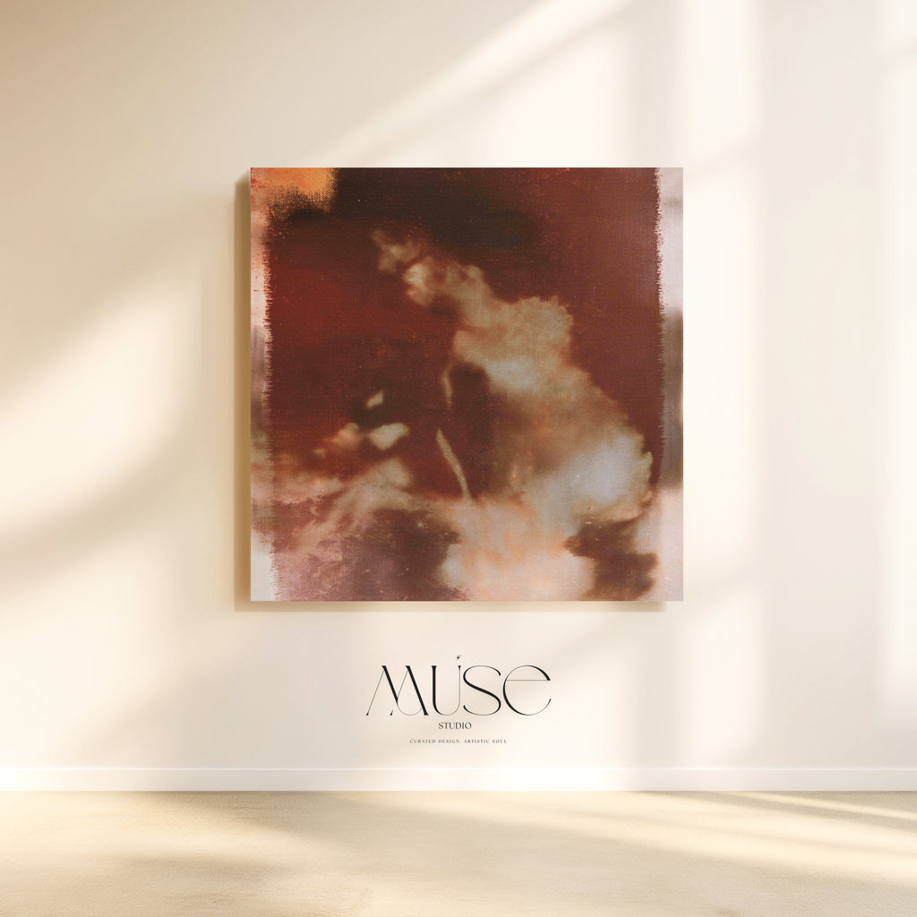Moody Floral Canvas Wall Art, Warm Minimal Botanical Decor | Wild Aurelia No. 1172