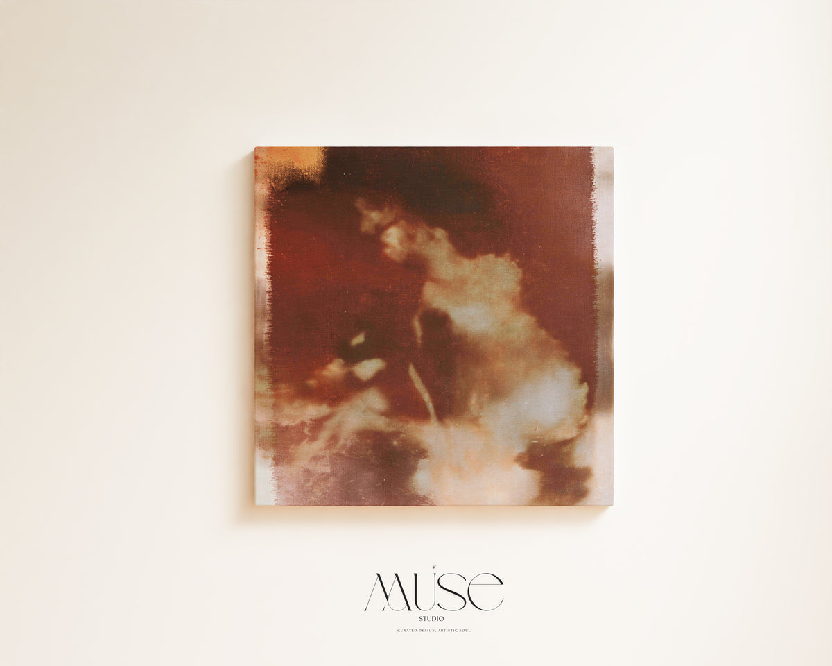 Square Wild Aurelia No. 1172 abstract floral canvas shown on a clean wall above the Muse Studio & Co. logo.