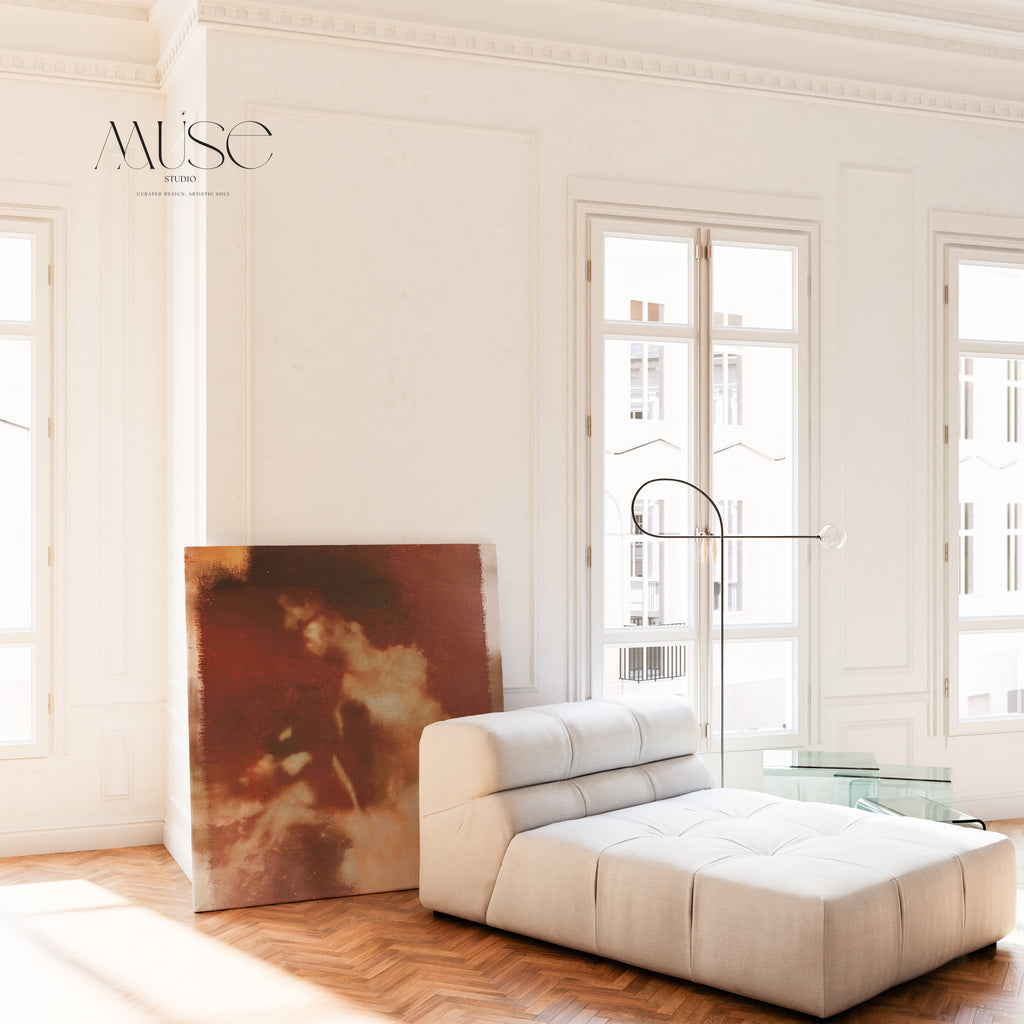 Moody Floral Canvas Wall Art, Warm Minimal Botanical Decor | Wild Aurelia No. 1172