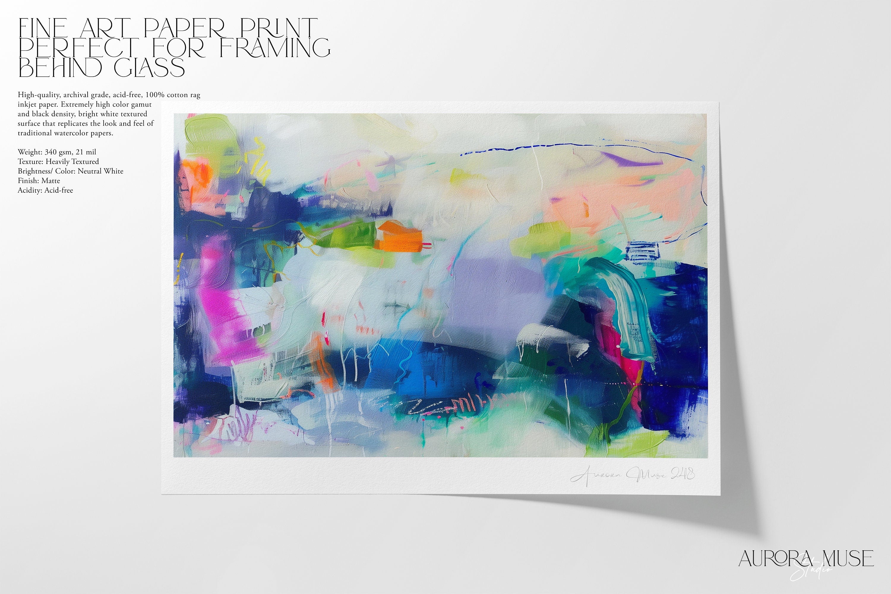 Modern Abstract Canvas Prints - Large Framed Wall Art Decor - Bright Cheerful Colorful Canvas Art for Home & Office Decor | Aurora Muse 248