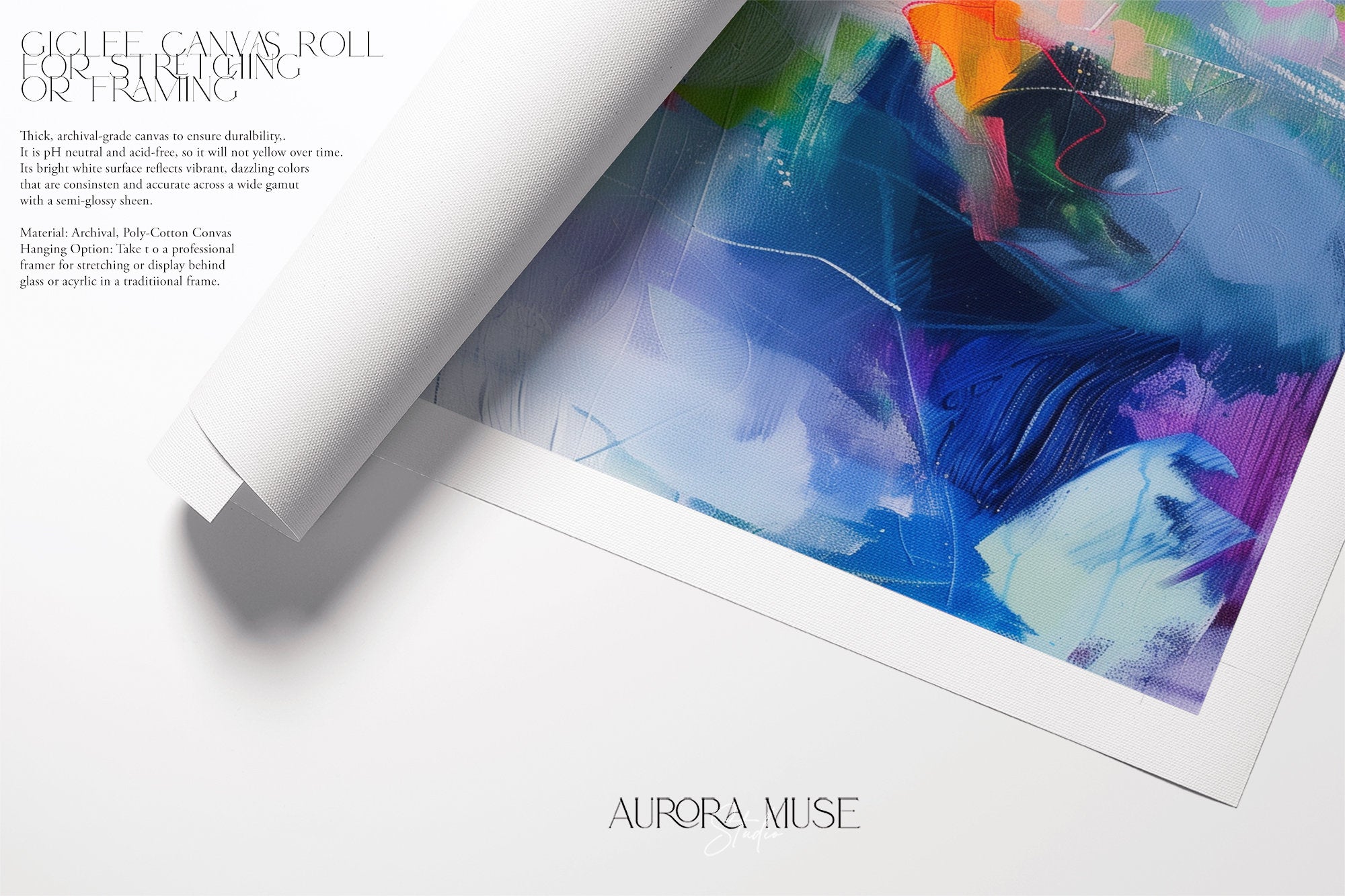 Colorful Modern Wall Art, Bright Abstract Art Prints, Multicolored Original Art, Large Canvas Wall Art | Aurora Muse 249