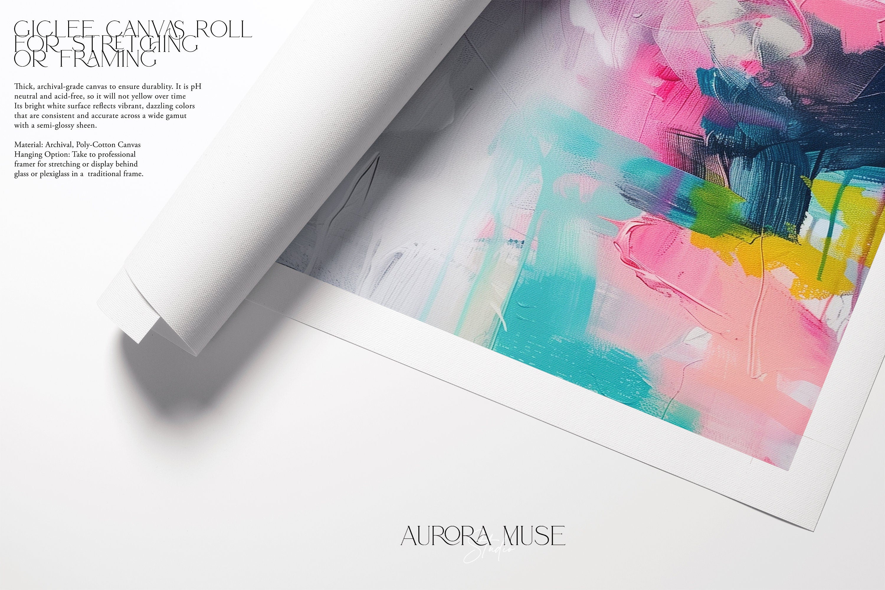 Pink + Teal Modern Abstract Canvas Prints - Large Framed Wall Art Decor - Retro, Preppy & Vibrant Designs | Aurora Muse 252