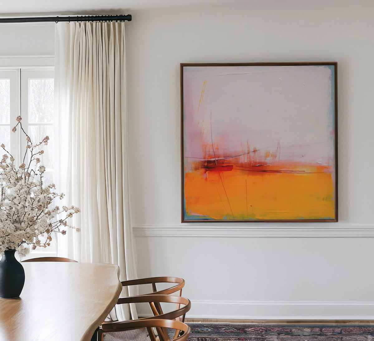 Pink and Orange Abstract Art - Maximalist Modern Wall Art Prints on Large Boho Canvas, Trendy Aesthetic Colorful Art | Aurora Muse 108