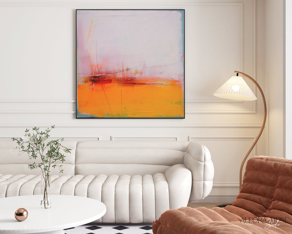 Pink and Orange Abstract Art - Maximalist Modern Wall Art Prints on Large Boho Canvas, Trendy Aesthetic Colorful Art | Aurora Muse 108