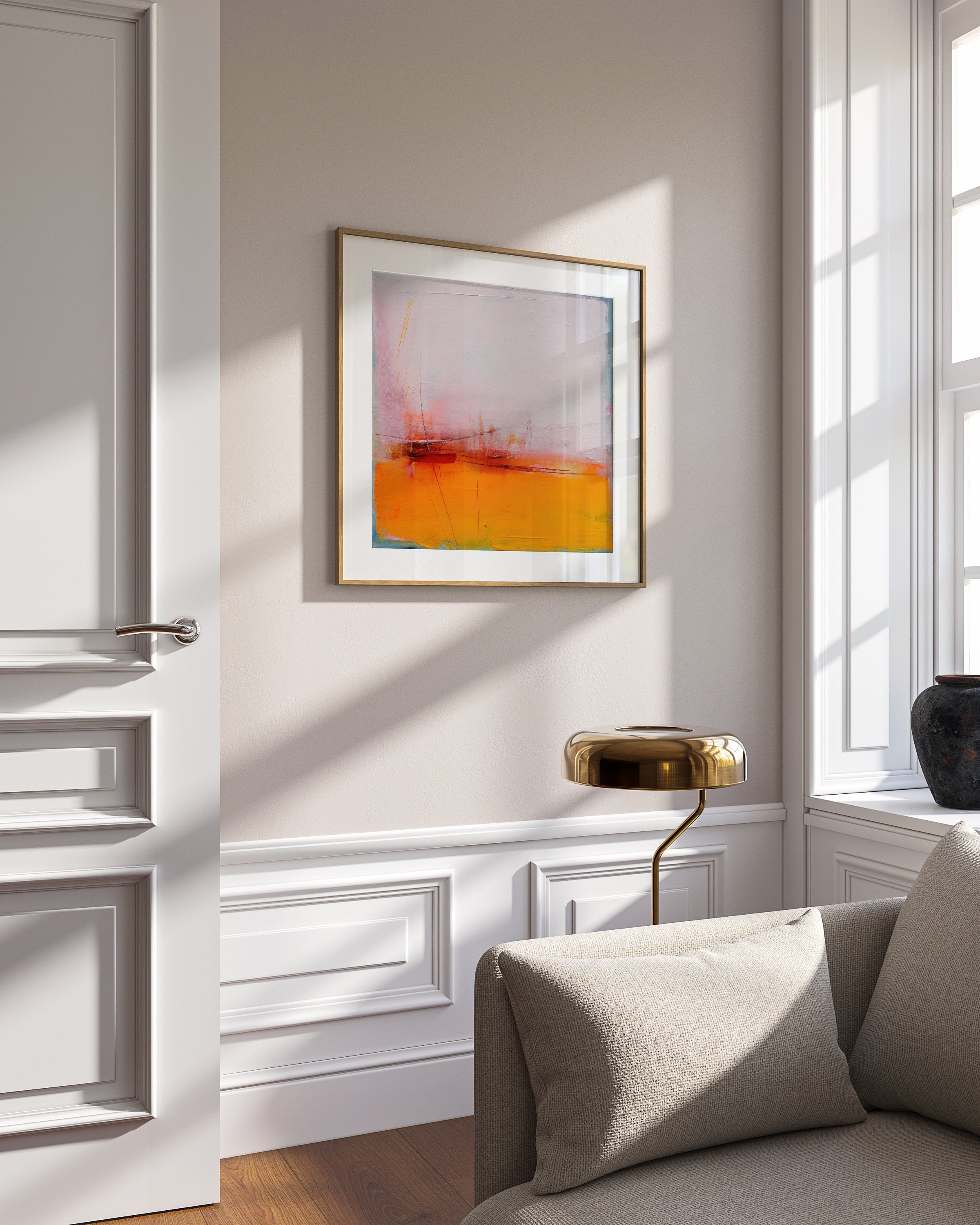 Pink and Orange Abstract Art - Maximalist Modern Wall Art Prints on Large Boho Canvas, Trendy Aesthetic Colorful Art | Aurora Muse 108