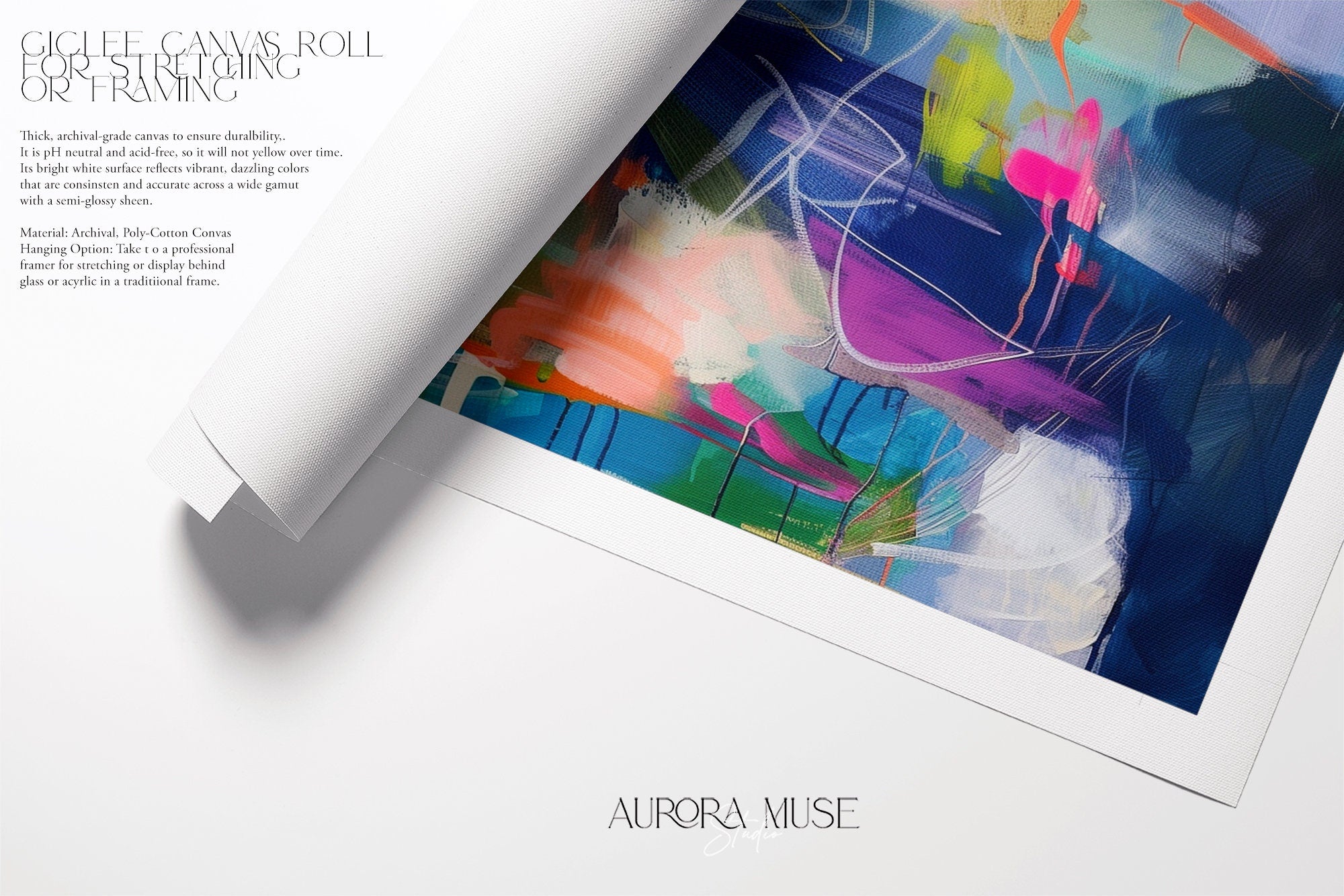 Indigo Blue + Pink Colorful Modern Wall Art, Abstract Painting Art Prints, Multicolor Original Art, Large Canvas Boho Art | Aurora Muse 247