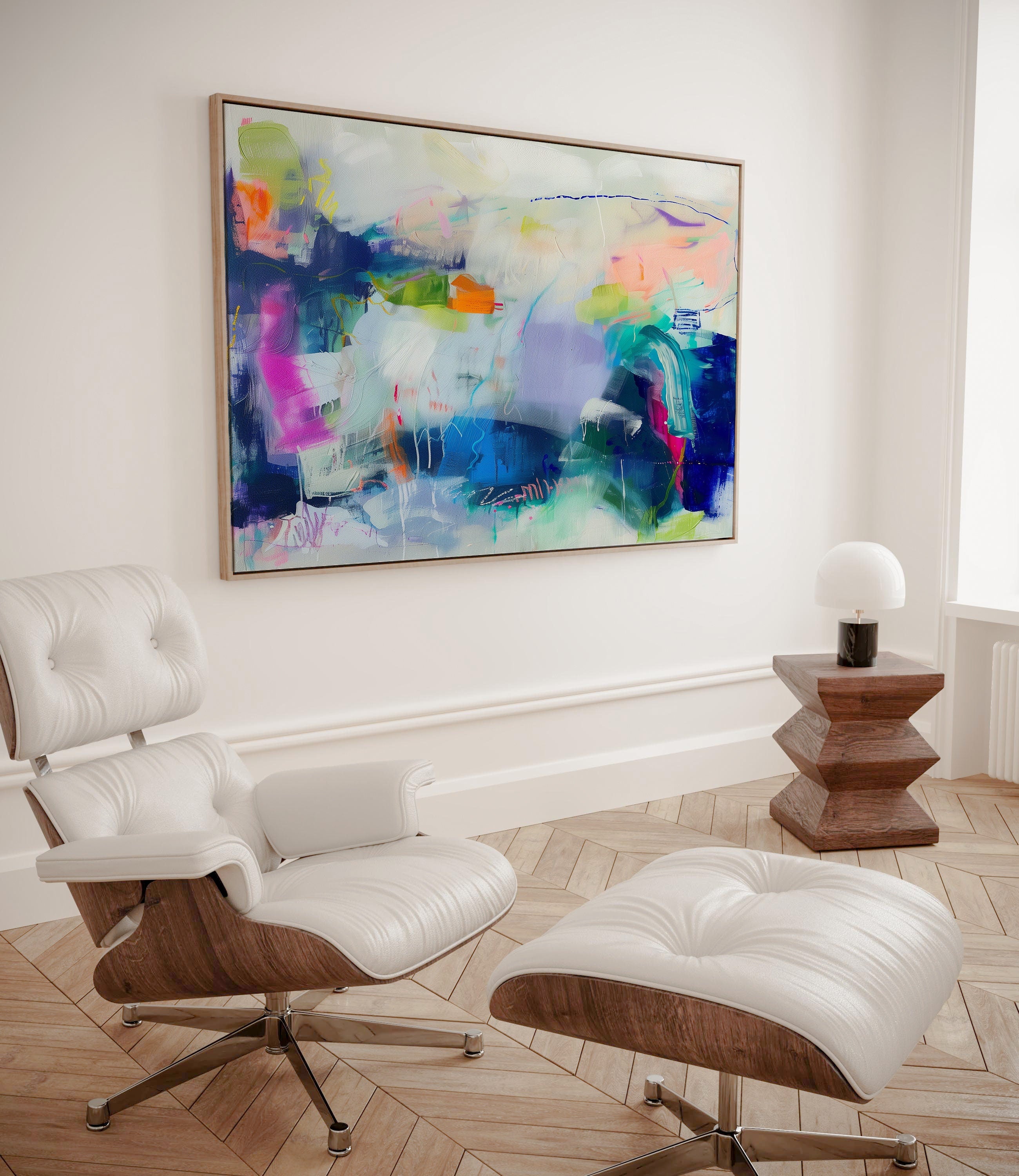 Modern Abstract Canvas Prints - Large Framed Wall Art Decor - Bright Cheerful Colorful Canvas Art for Home & Office Decor | Aurora Muse 248