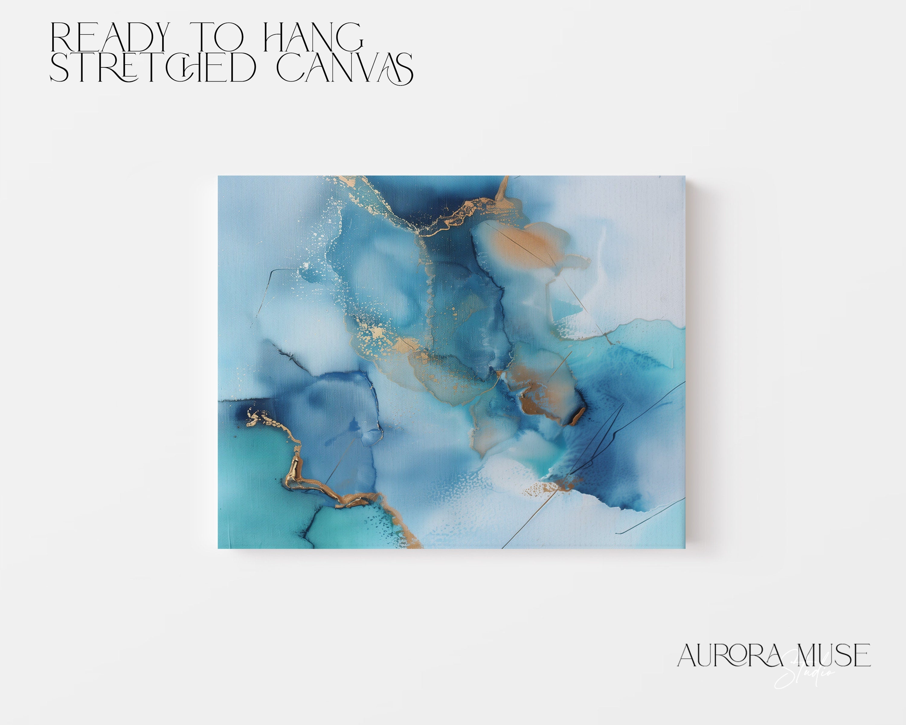 Blue Wall Art, Large Framed Wall Art, Abstract Art, Art Print, Painting, Canvas Wall Art, Bedroom Wall Art, Oversized | Aurora Muse 278