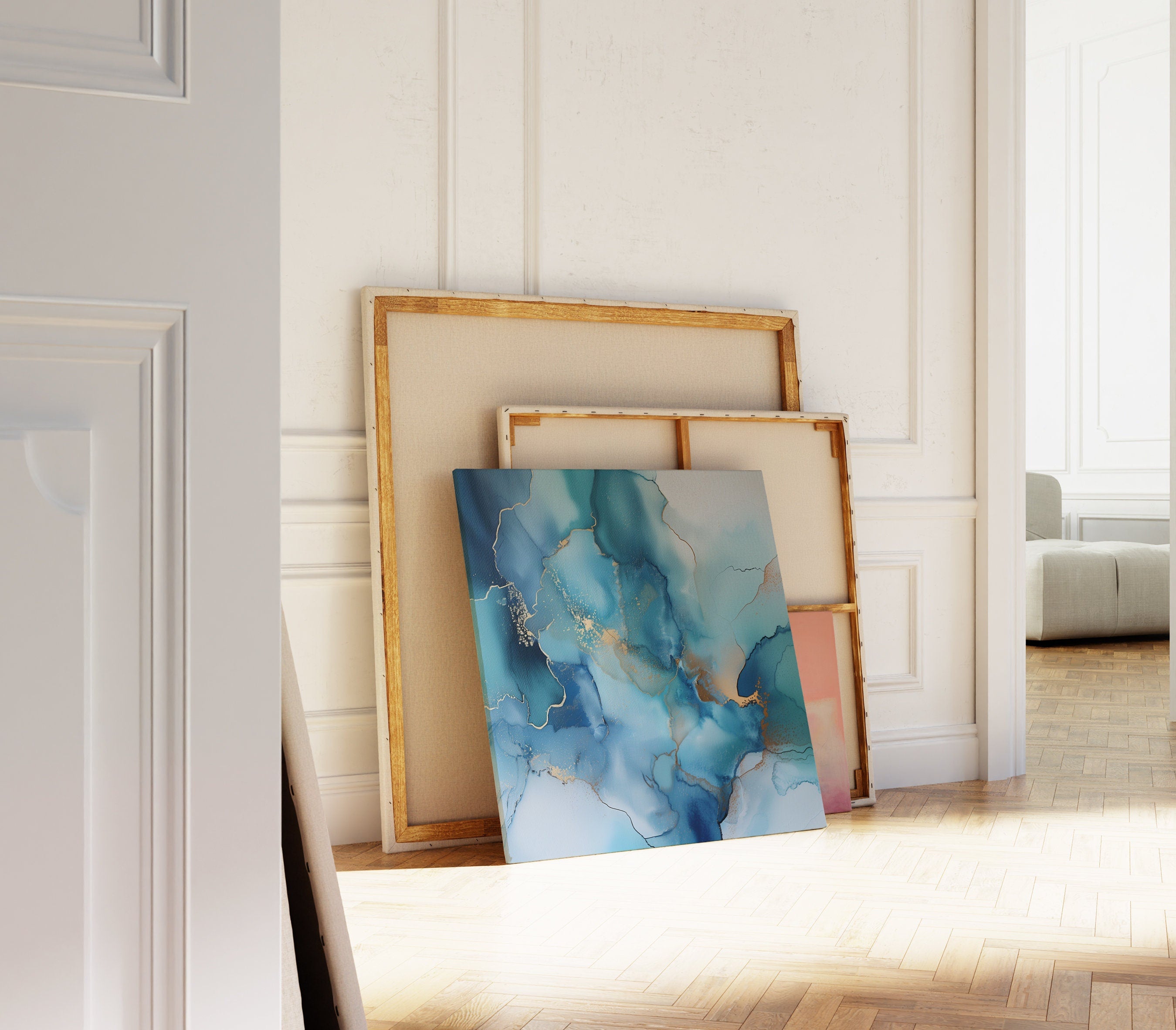 Large Abstract painting, colorful canvas, large abstract print blue painting, canvas painting, large art print, home gift | Aurora Muse 279