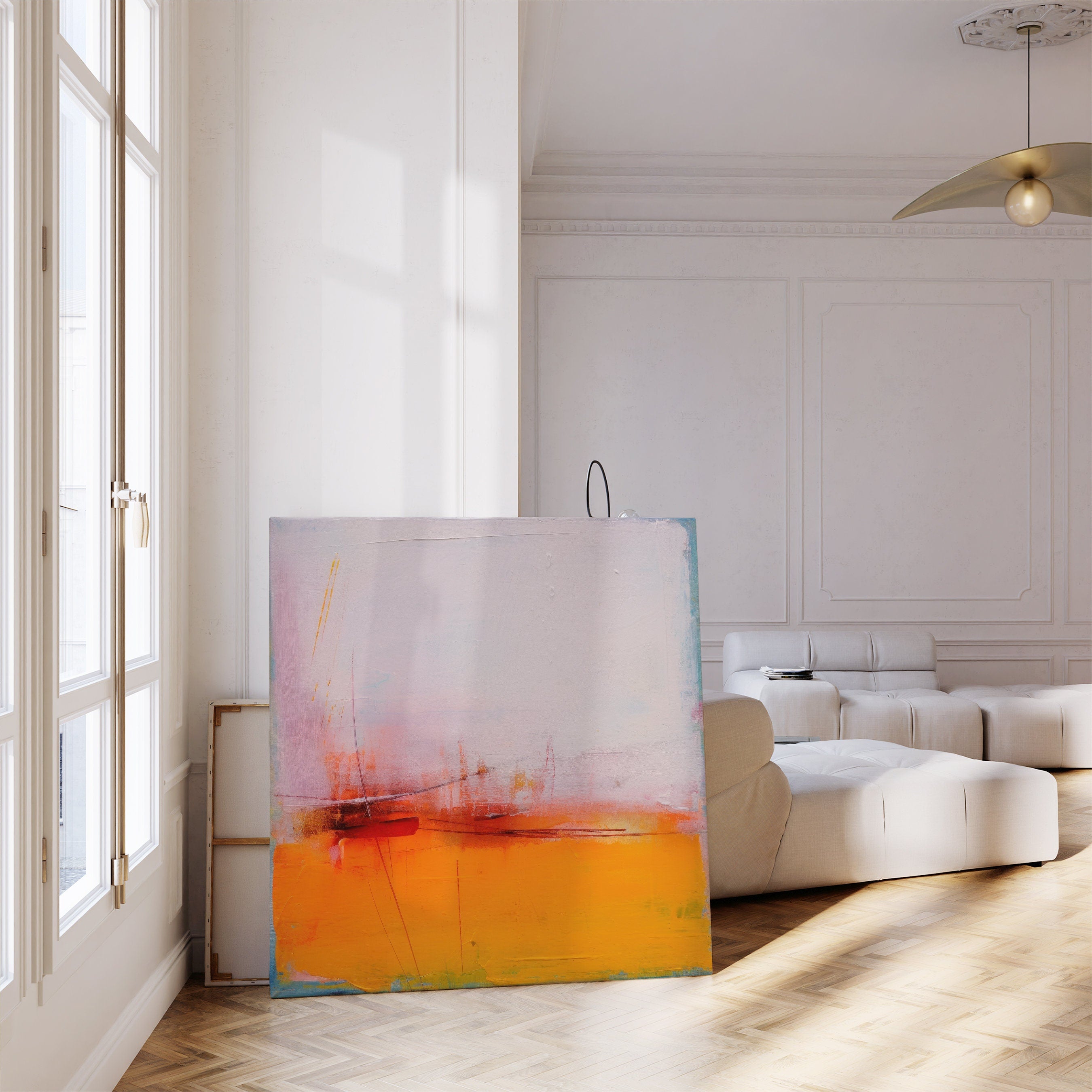 Pink and Orange Abstract Art - Maximalist Modern Wall Art Prints on Large Boho Canvas, Trendy Aesthetic Colorful Art | Aurora Muse 108