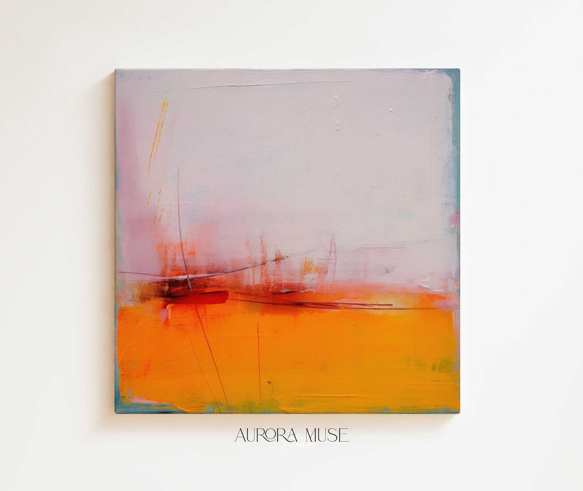 Pink and Orange Abstract Art - Maximalist Modern Wall Art Prints on Large Boho Canvas, Trendy Aesthetic Colorful Art | Aurora Muse 108