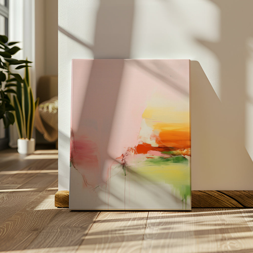 Wall art, abstract painting, large canvas art, giclee print, modern abstract art, art print, pink & green abstract art | Aurora Muse 292