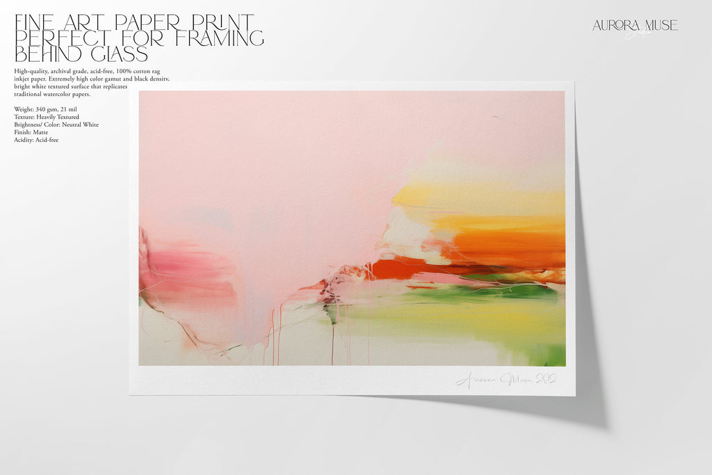 Framed Wall Art | Abstract Painting | Colorful Giclee Canvas Print | Large canvas art |  Modern pink & green Abstract art | 292