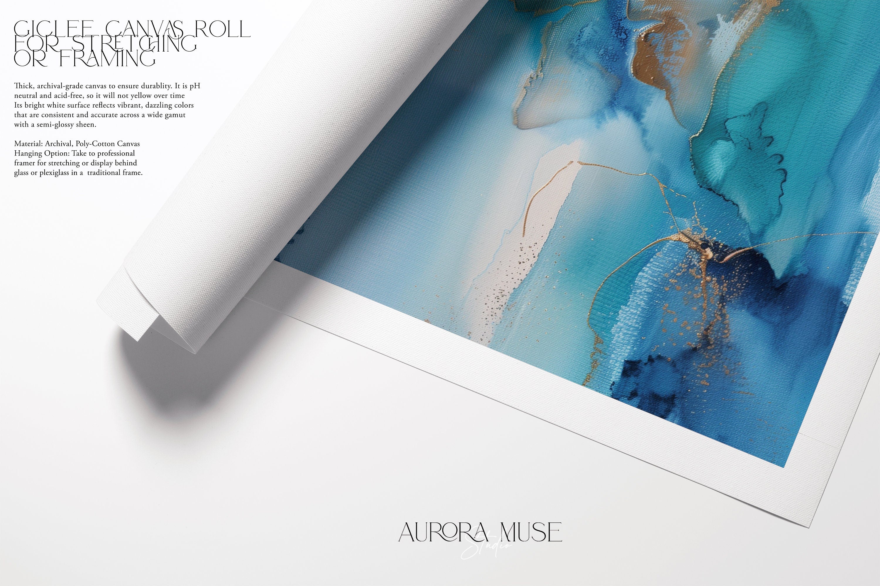 Blue Wall Art, Large Framed Wall Art, Abstract Art, Art Print, Painting, Canvas Wall Art, Bedroom Wall Art, Oversized | Aurora Muse 278