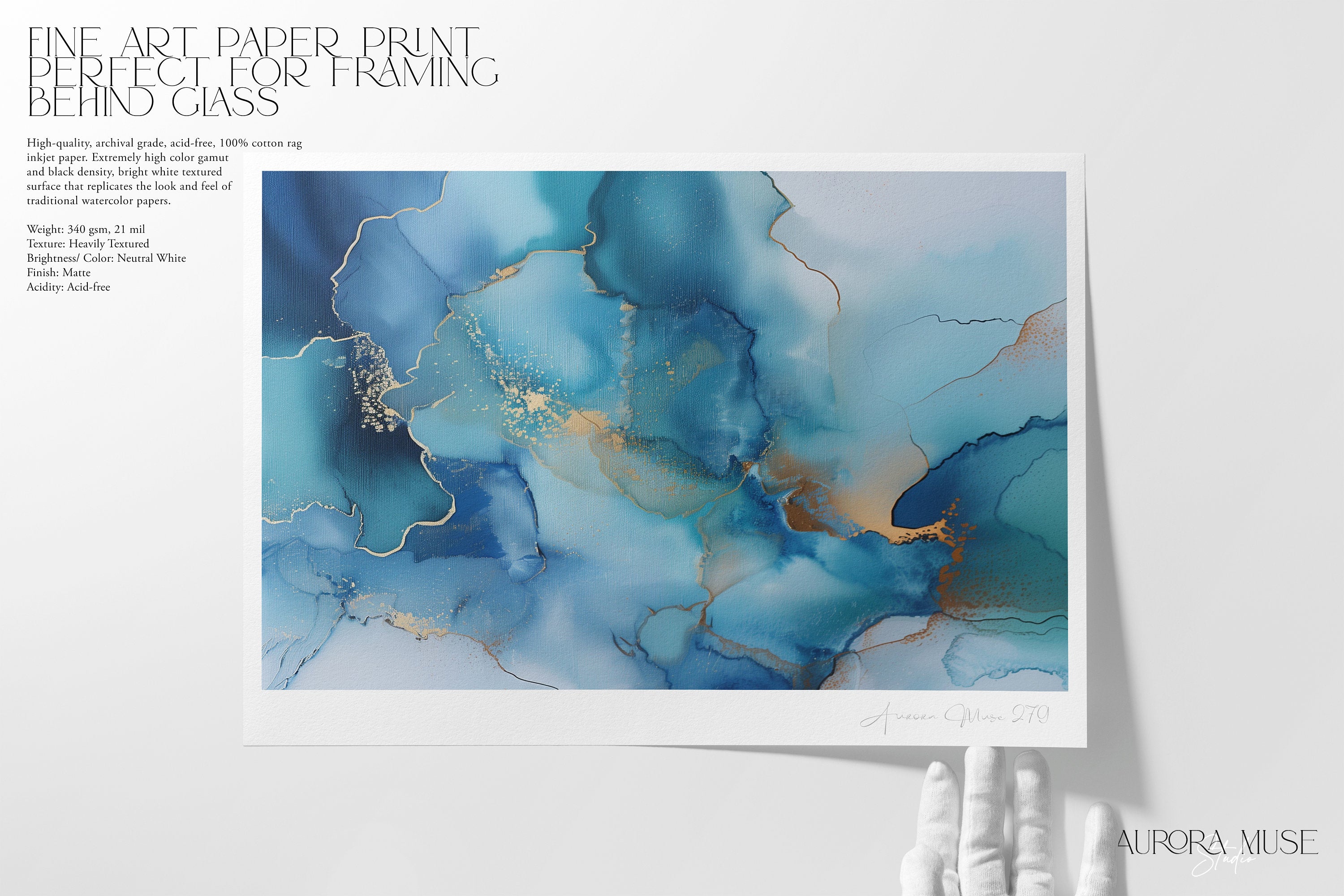 Ocean Tides Large Abstract Wall Art • Blue Square Canvas Seaside Decor • Oversized Beach Living Room Statement Decor • MUSE 279