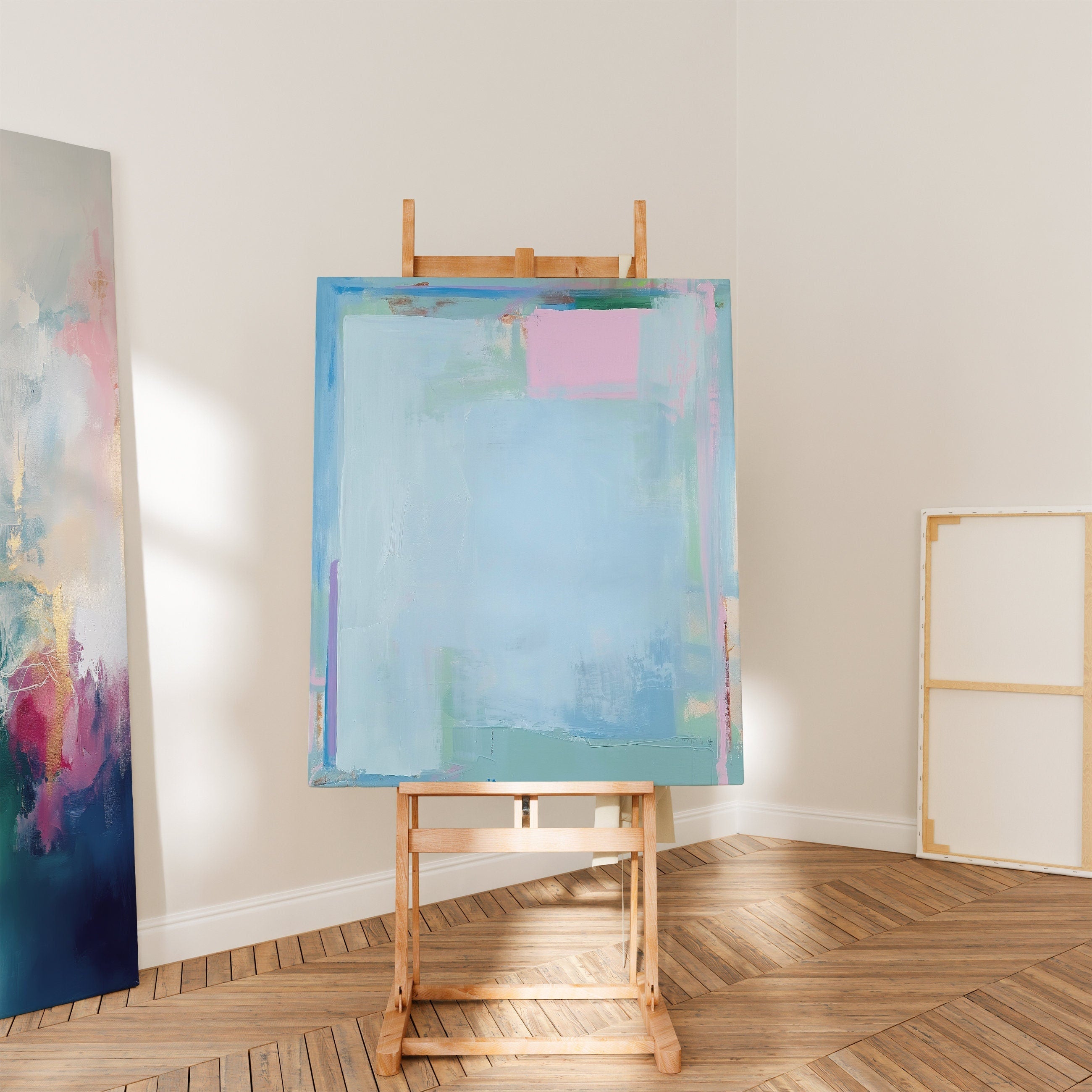 Large Abstract painting, colorful canvas, large abstract print, vertical painting, canvas painting, large art print, gift | Aurora Muse 281