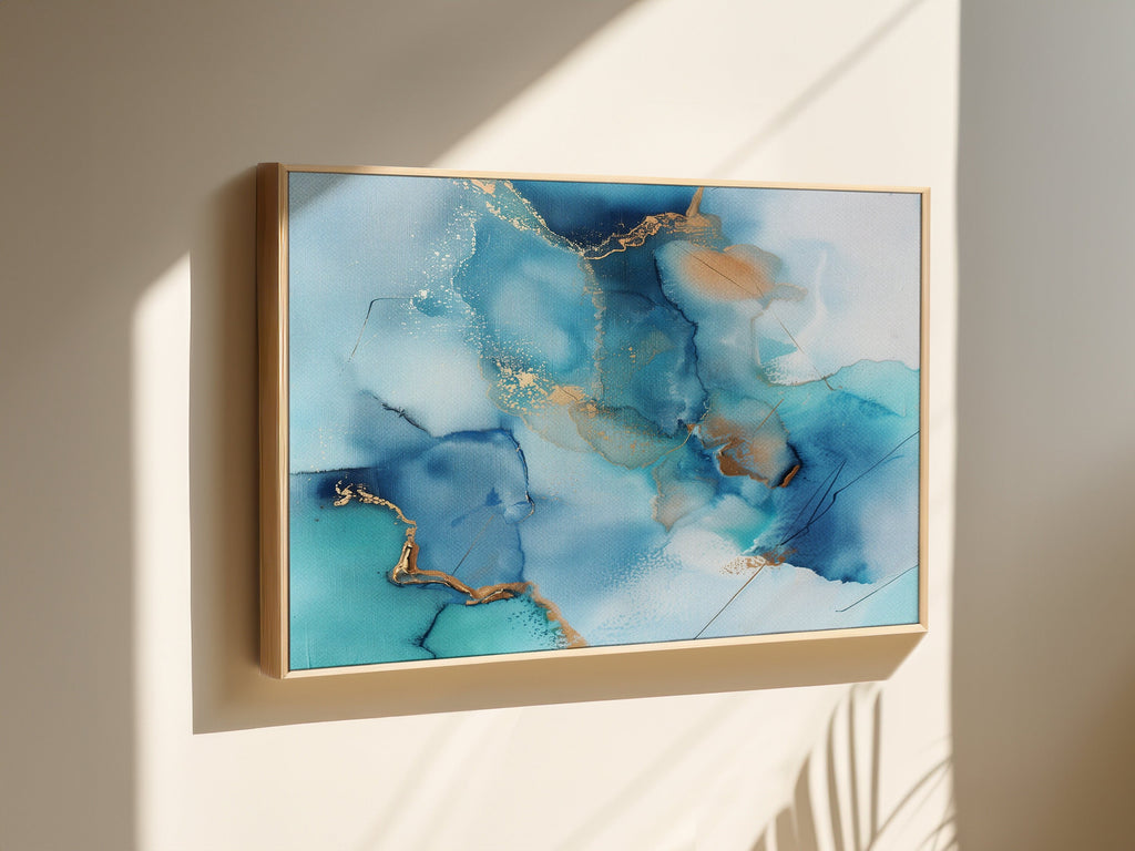 Blue Wall Art, Large Framed Wall Art, Abstract Art, Art Print, Painting, Canvas Wall Art, Bedroom Wall Art, Oversized | Aurora Muse 278