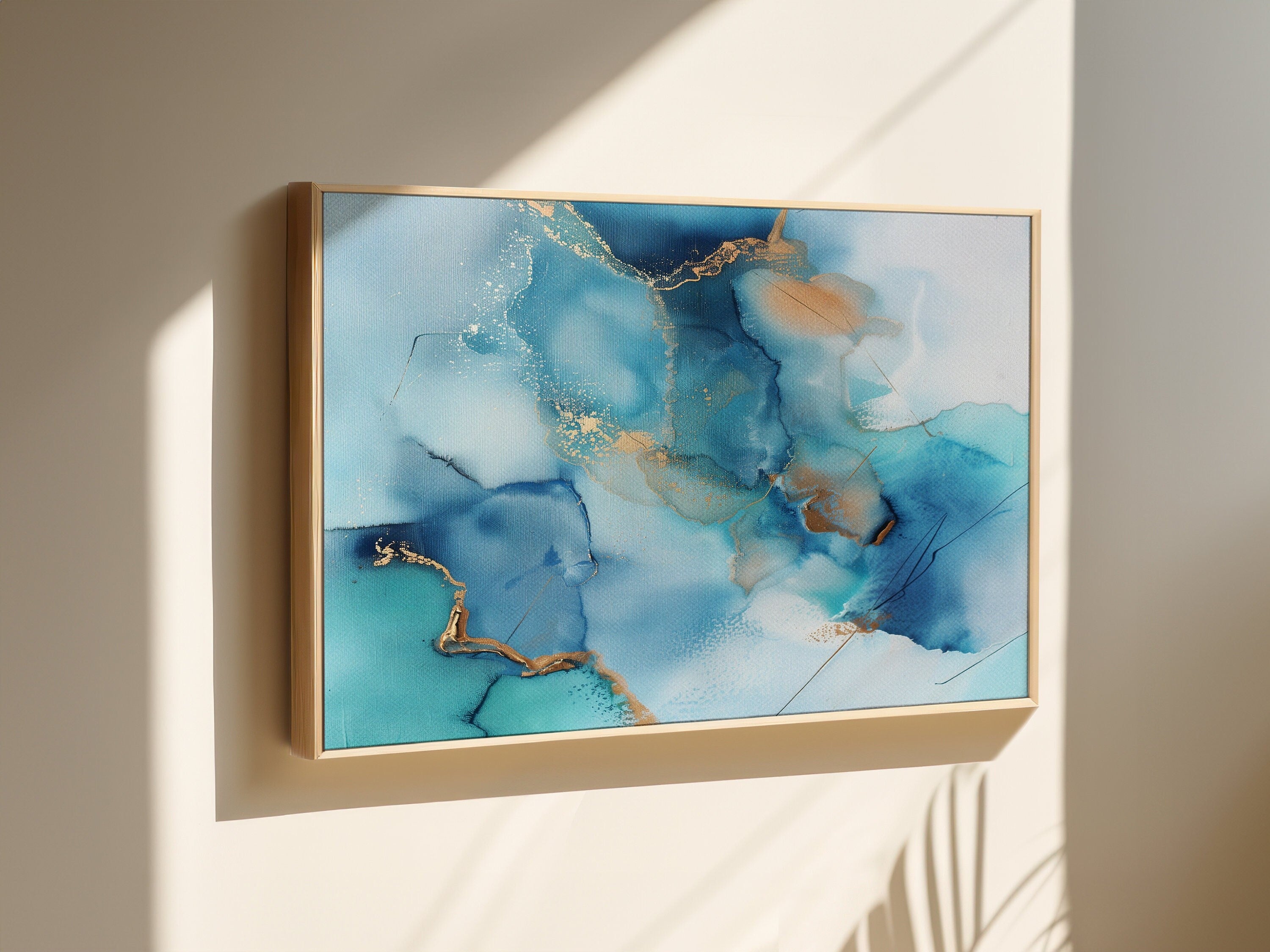 Blue Wall Art, Large Framed Wall Art, Abstract Art, Art Print, Painting, Canvas Wall Art, Bedroom Wall Art, Oversized | Aurora Muse 278