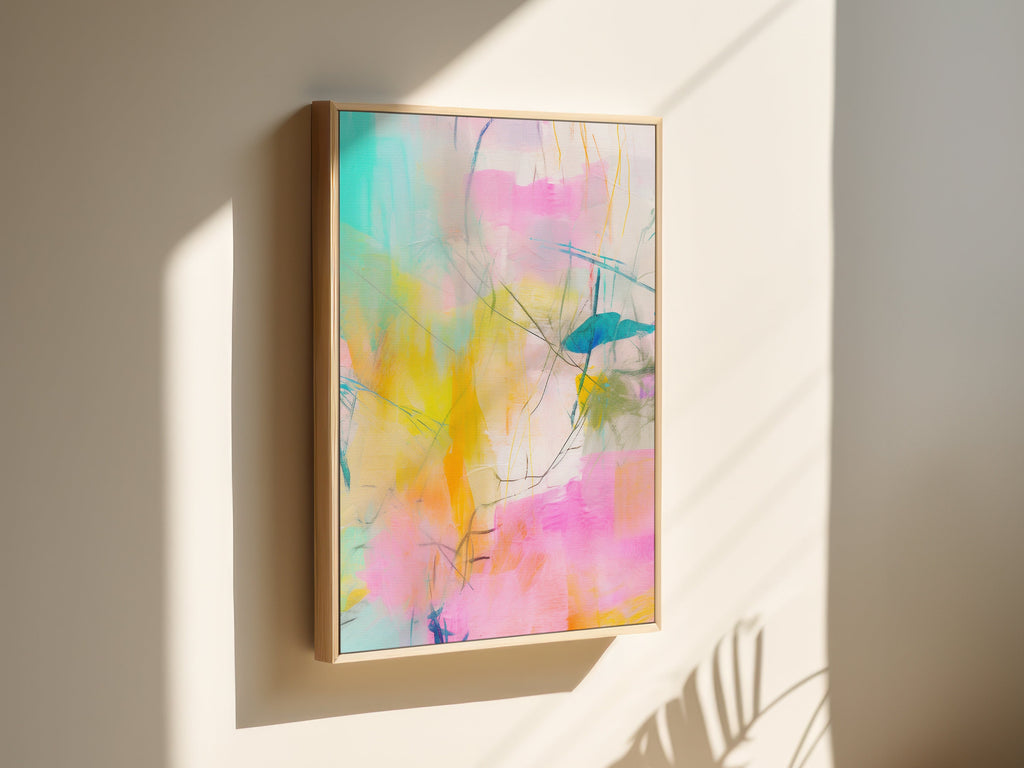 Wall art, abstract painting, large canvas art, giclee print, modern abstract art, art print, pink orange abstract art | Aurora Muse 005
