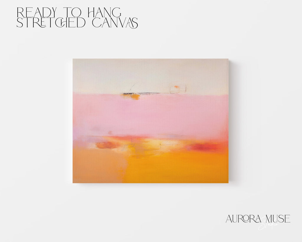 Large Abstract painting, colorful canvas, large abstract print, horizontal painting, pink canvas painting, large art print | Aurora Muse 068