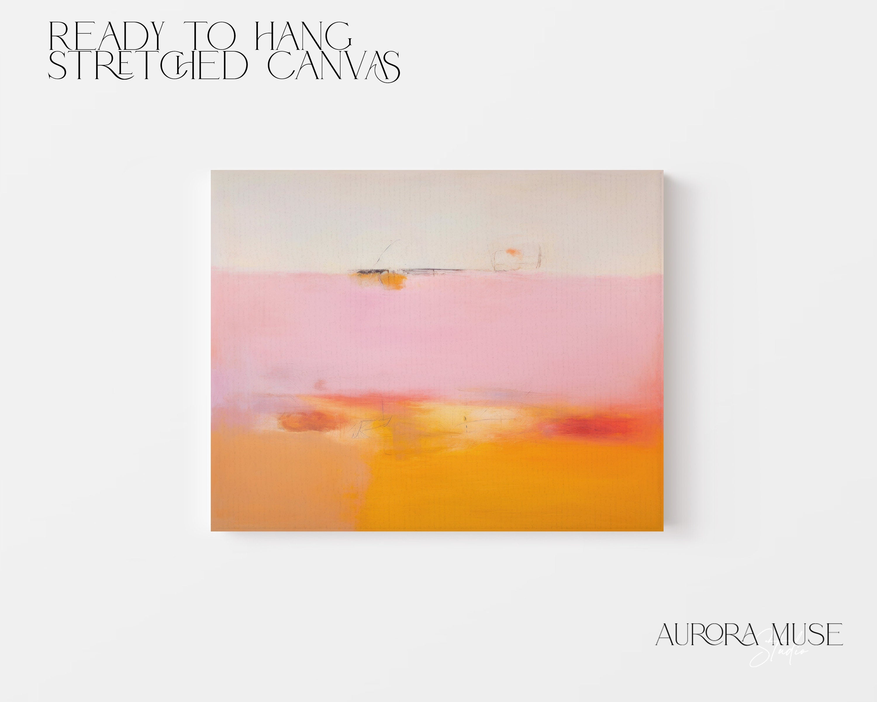 Large Abstract painting, colorful canvas, large abstract print, horizontal painting, pink canvas painting, large art print | Aurora Muse 068