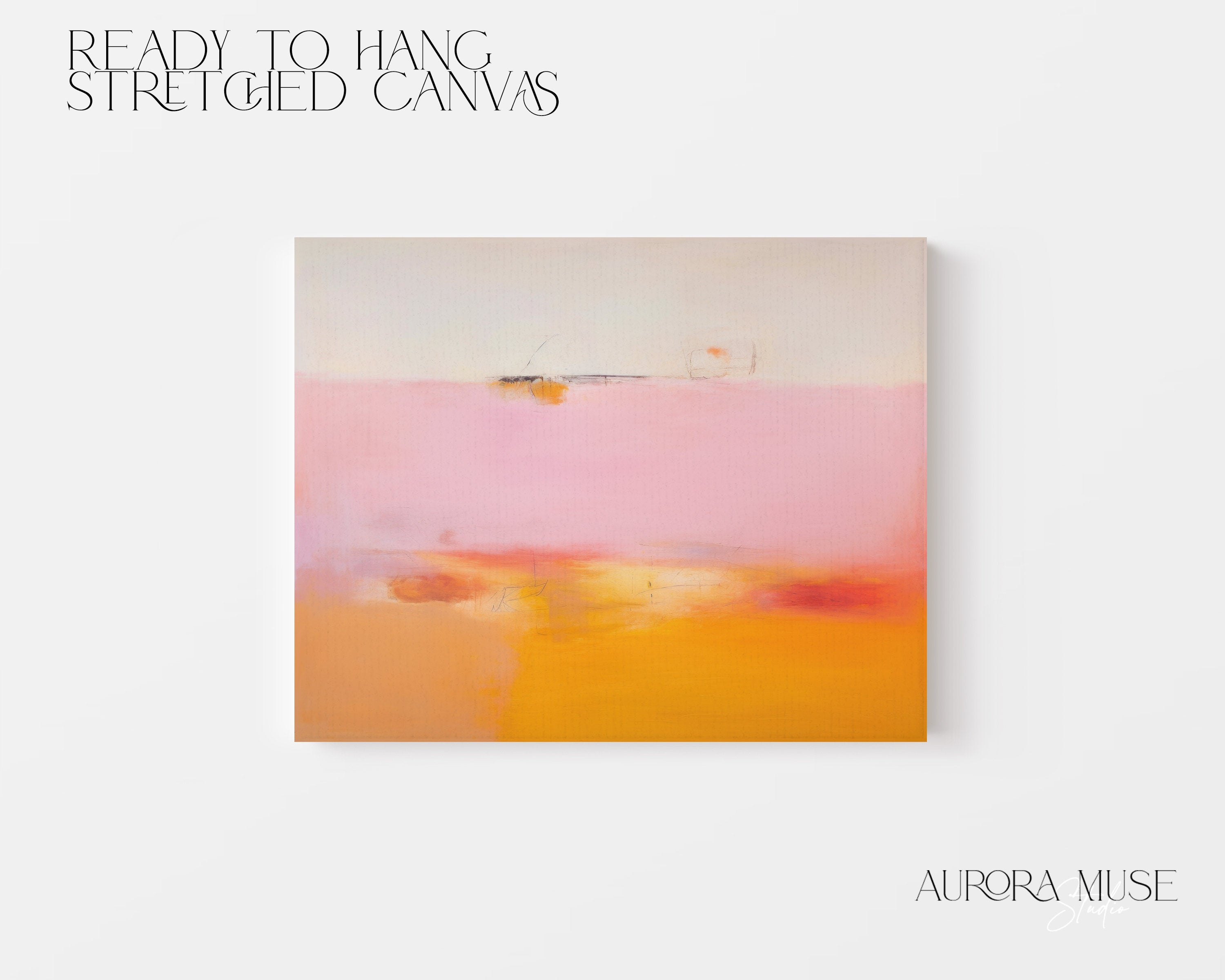 Large Abstract painting, colorful canvas, large abstract print, horizontal painting, pink canvas painting, large art print | Aurora Muse 068