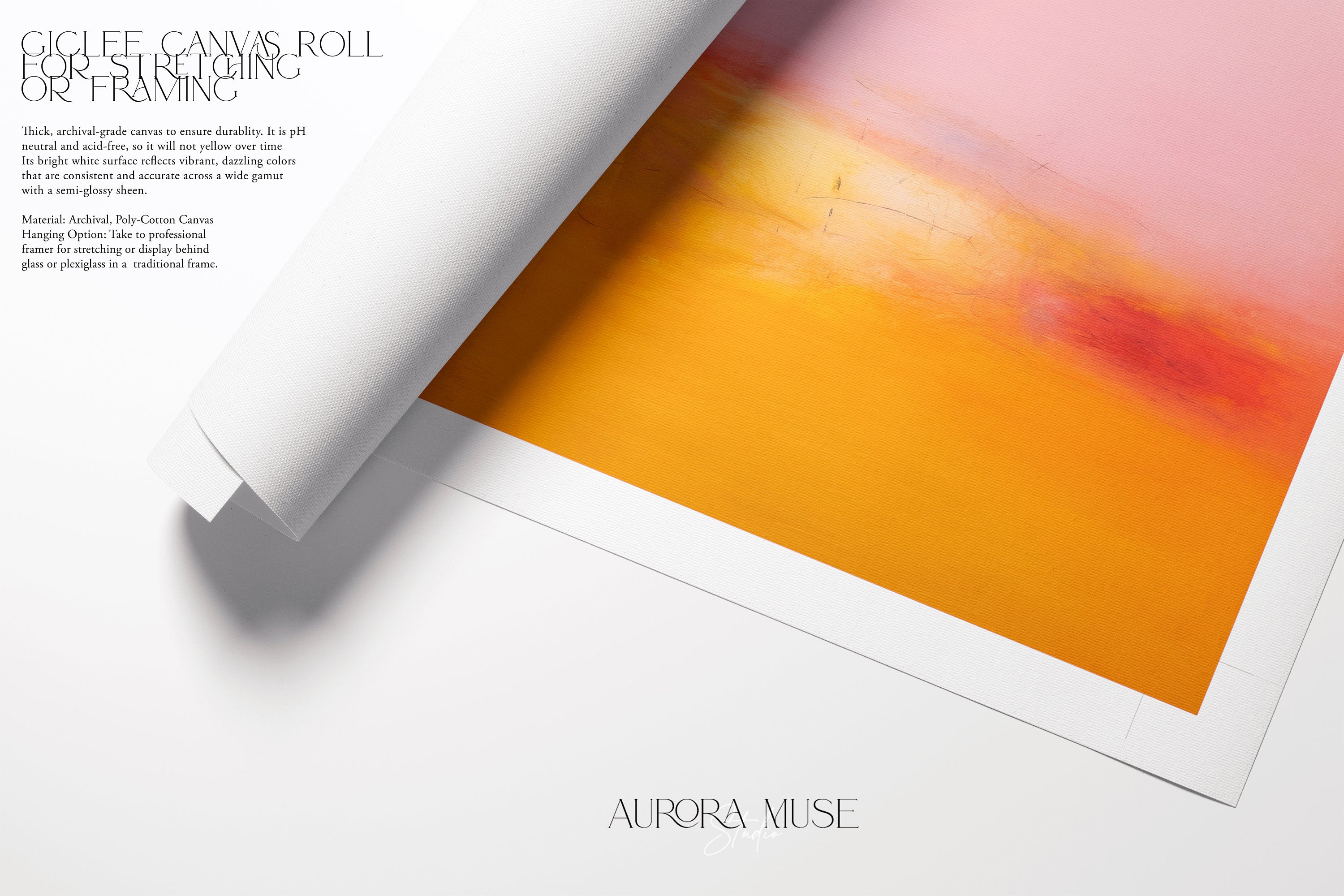 Large Abstract painting, colorful canvas, large abstract print, horizontal painting, pink canvas painting, large art print | Aurora Muse 068