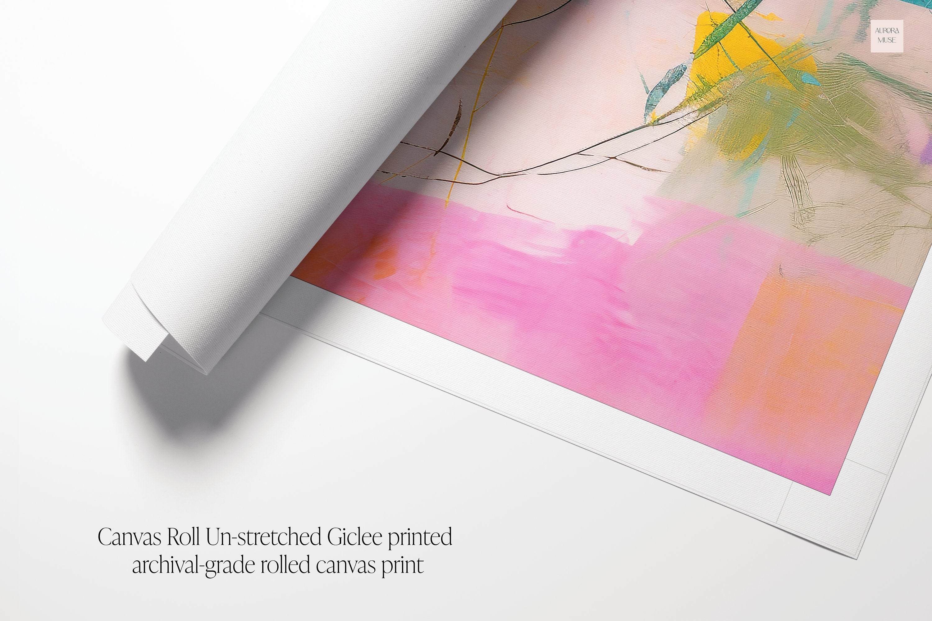 Wall art, abstract painting, large canvas art, giclee print, modern abstract art, art print, pink orange abstract art | Aurora Muse 005