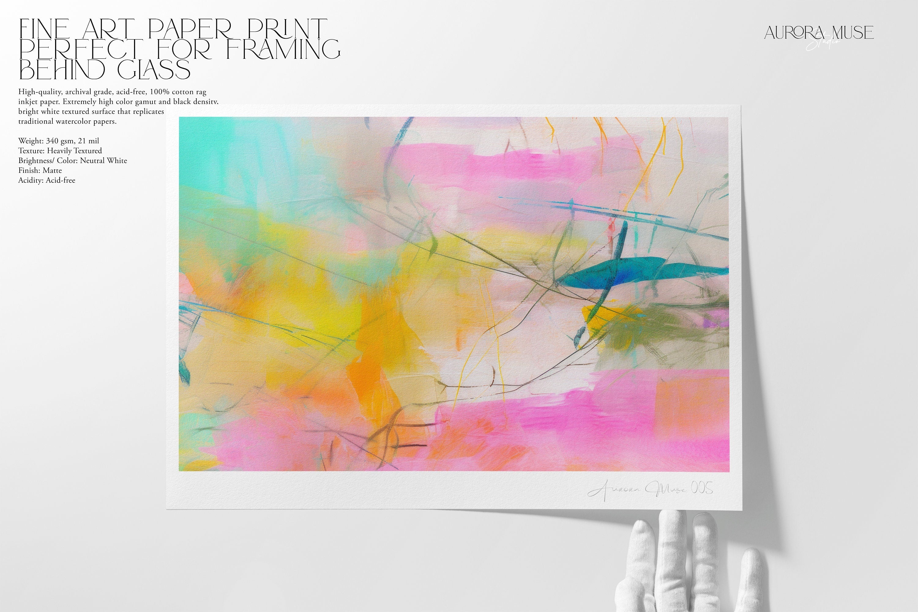 Wall art, abstract painting, large canvas art, giclee print, modern abstract art, art print, pink orange abstract art | Aurora Muse 005
