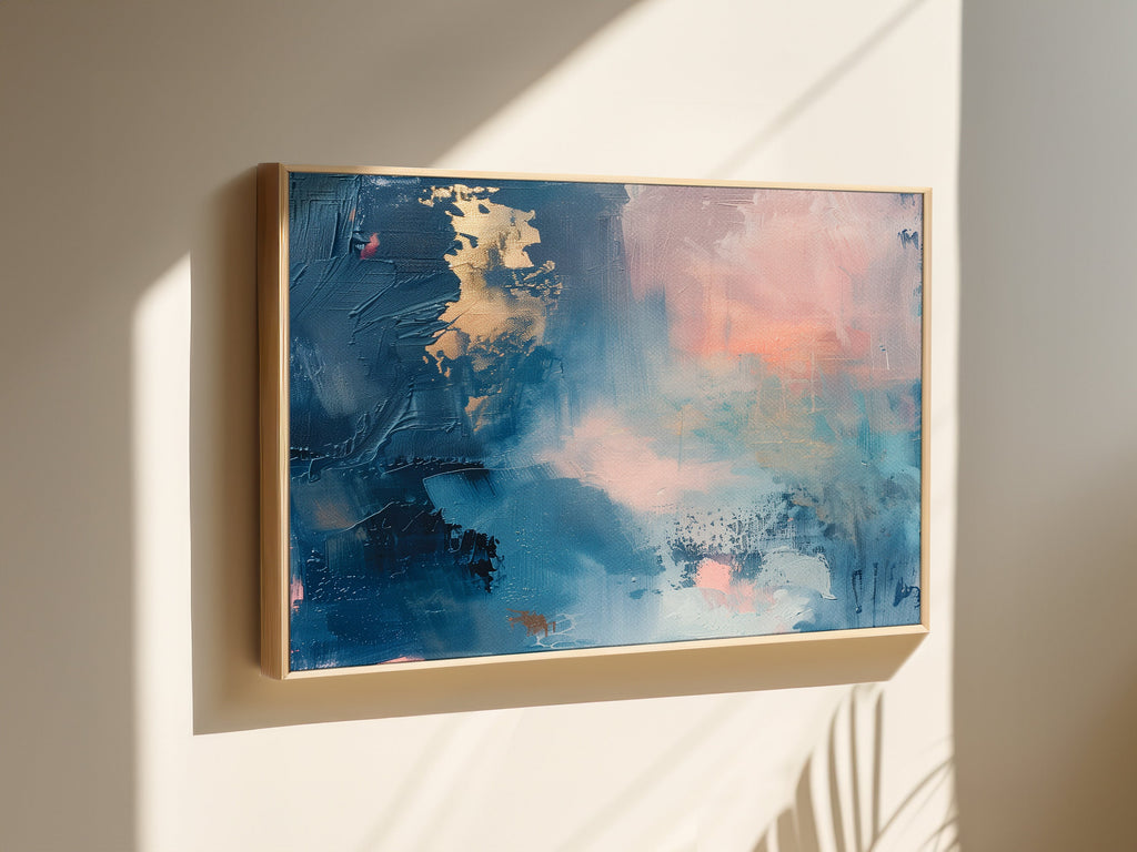 Wall art, abstract painting, large canvas art, giclee print, modern abstract art, art print, blue pink abstract art | Aurora Muse 328