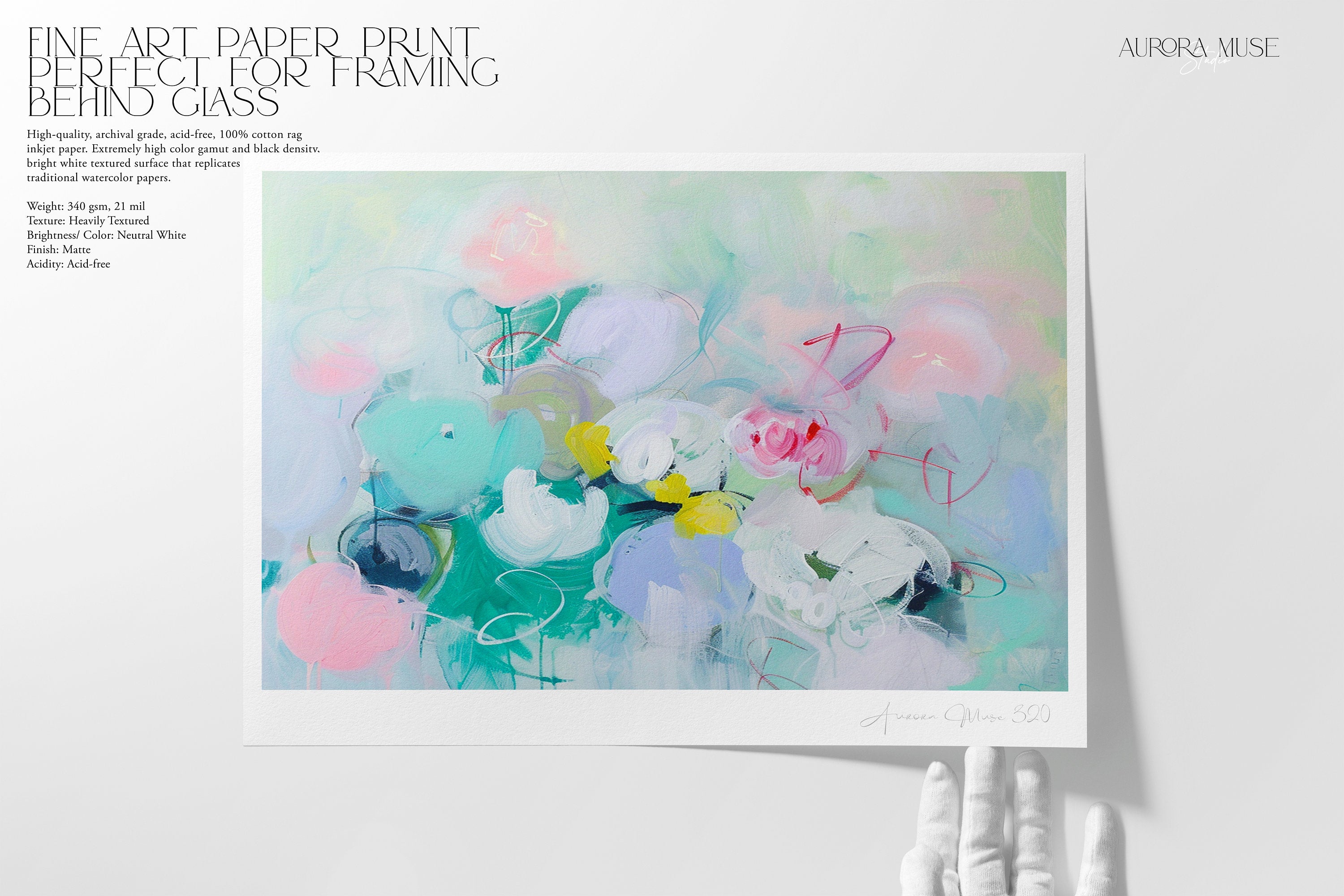 Pastel Floral Wall Art, Soft Abstract Canvas Print, Large Square Decor Art, Framed Statement Art for Living Room & Bedroom Spaces | 320