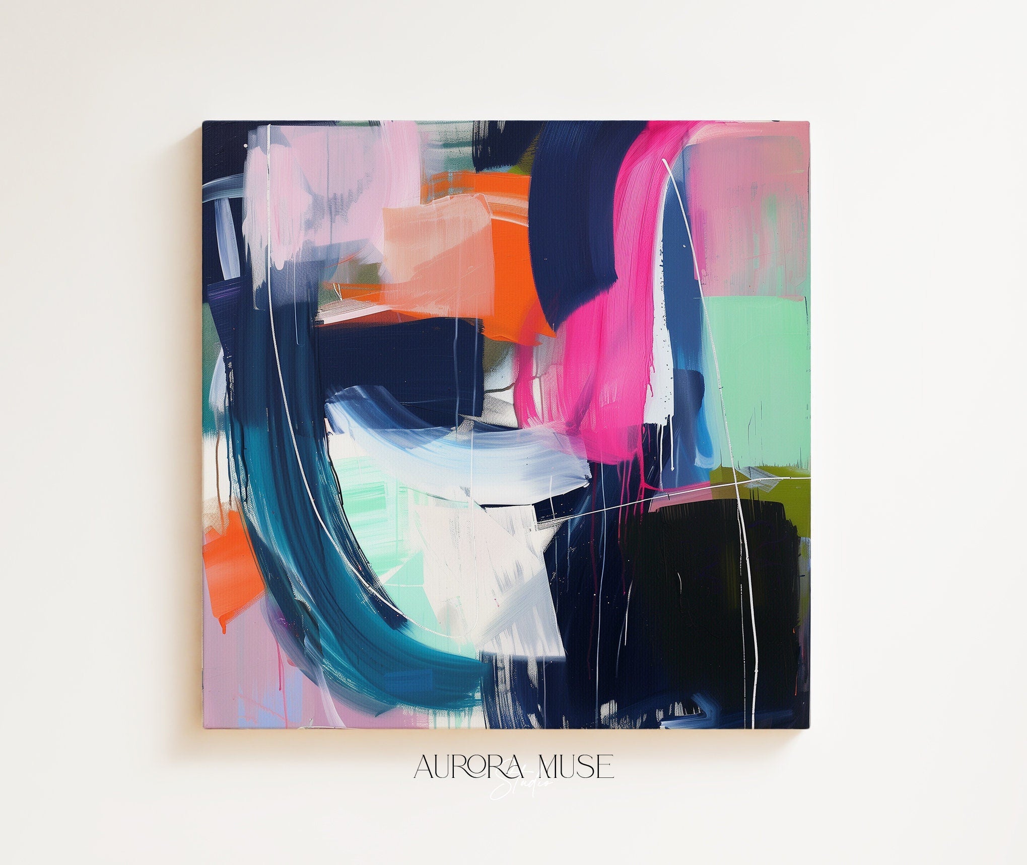 Colorful Abstract Canvas Art, Bold Wall Print, Contemporary Living Room Decor, Unique Home Art, Bright Statement Piece| 333