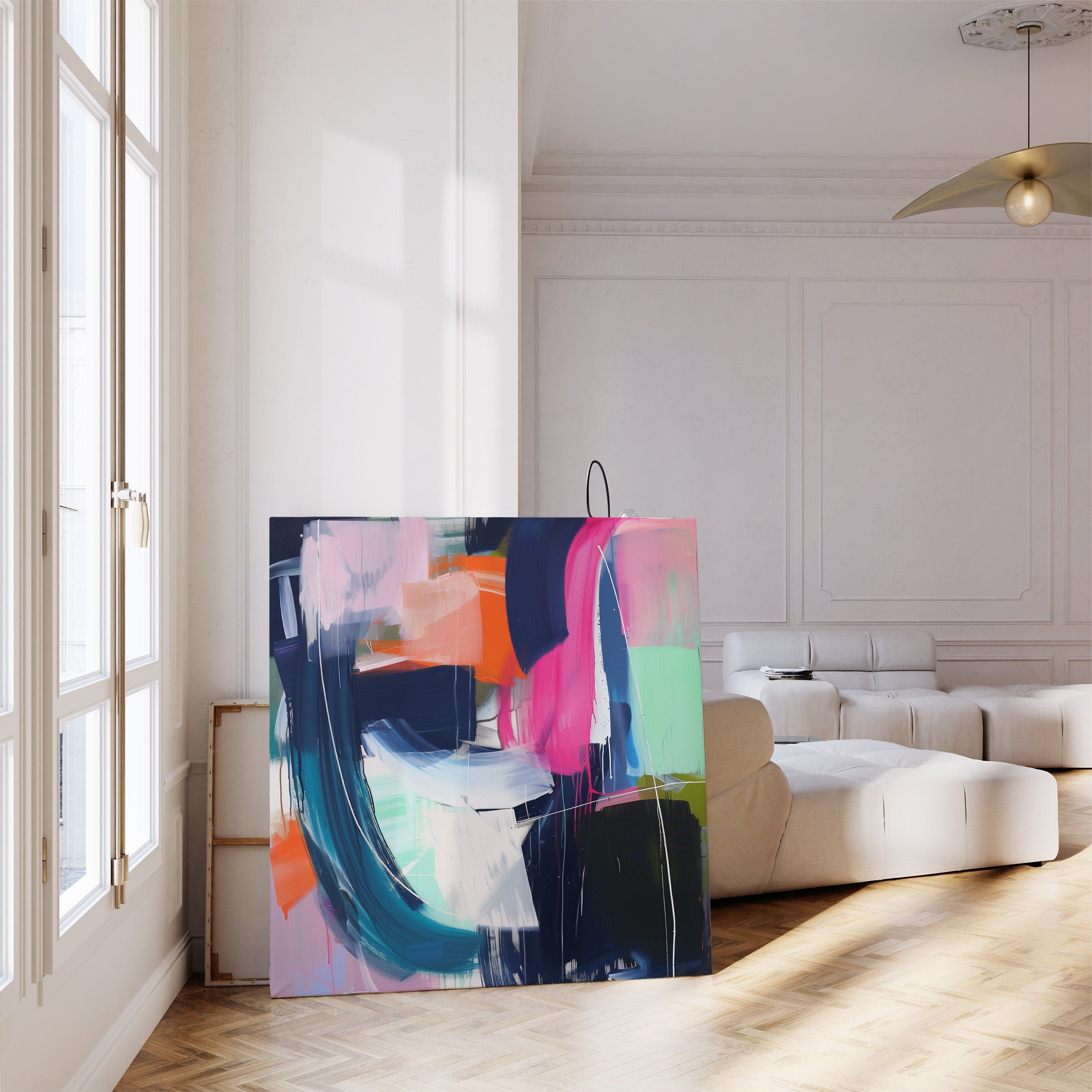 Colorful Abstract Canvas Art, Bold Wall Print, Contemporary Living Room Decor, Unique Home Art, Bright Statement Piece| 333