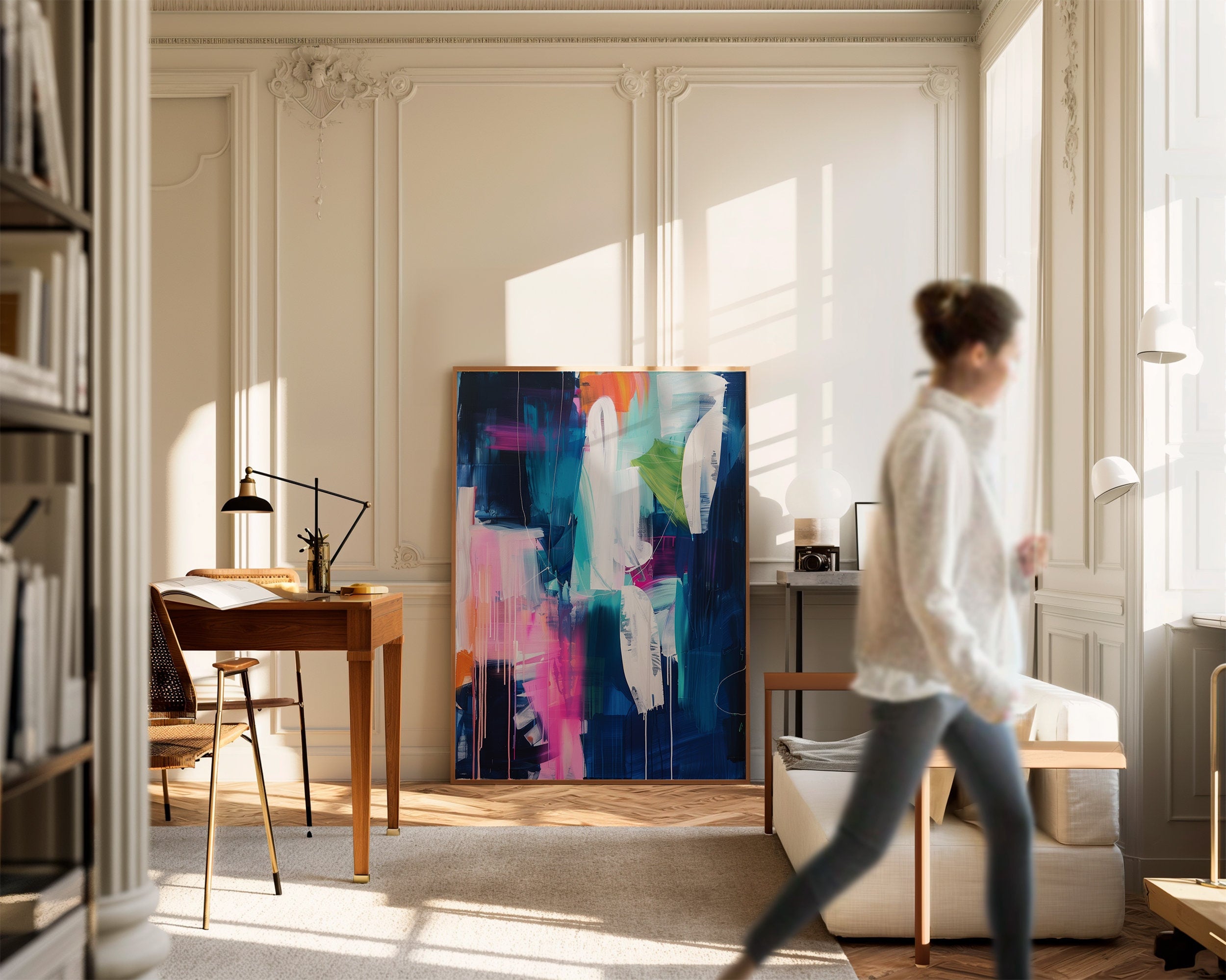 Bright, vivid and colourful abstract print, Funky multicolour abstract art, modern wall art | Aurora Muse 335