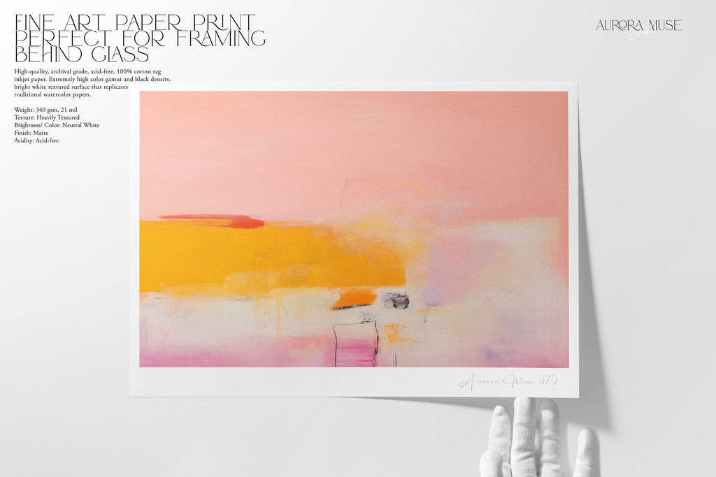 Wall art, abstract painting, large canvas art, giclee print, modern abstract art, art print, pink orange abstract art | Aurora Muse 070