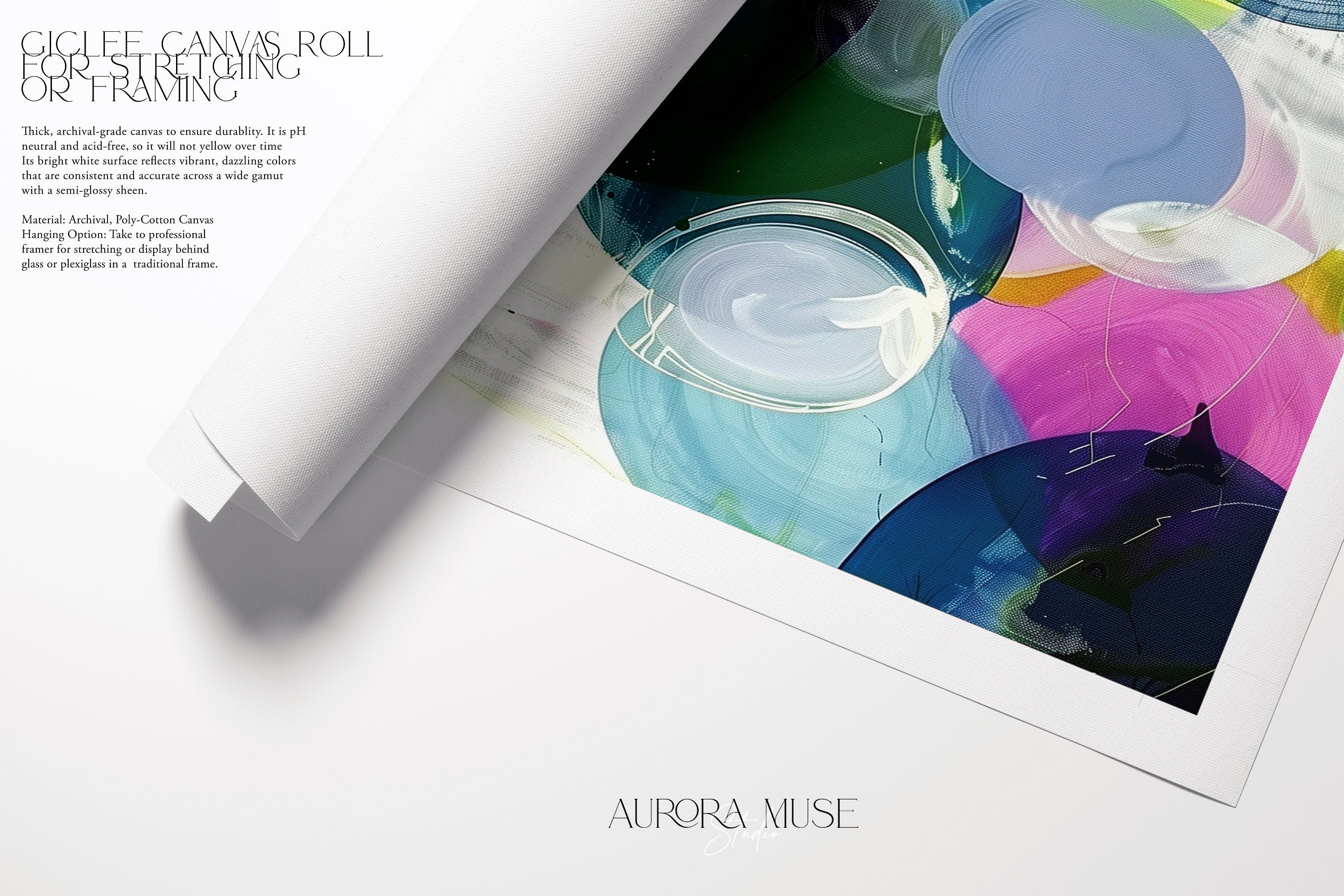Large Art Print, Colorful Abstract Painting, Framed Large Art, Pink, Blue, Yellow Colorful Home Decor | Aurora Muse 328