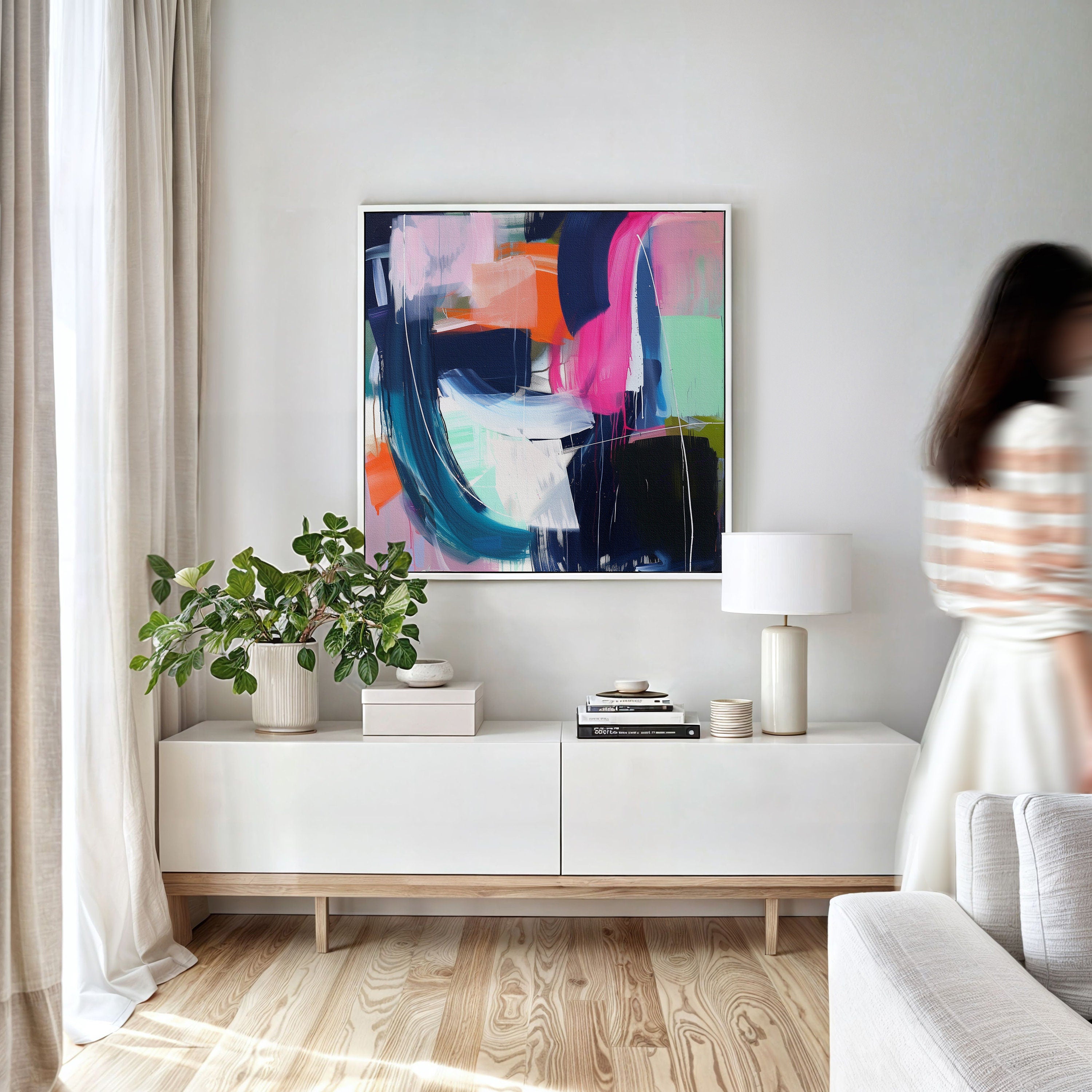 Colorful Abstract Canvas Art, Bold Wall Print, Contemporary Living Room Decor, Unique Home Art, Bright Statement Piece| 333