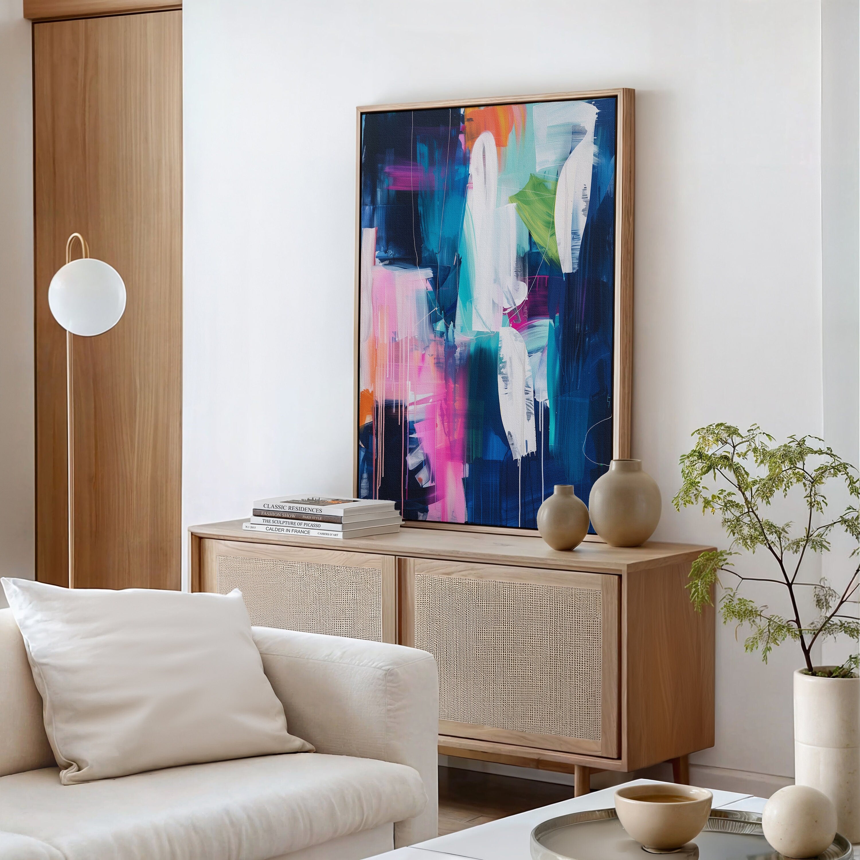 Bright, vivid and colourful abstract print, Funky multicolour abstract art, modern wall art | Aurora Muse 335