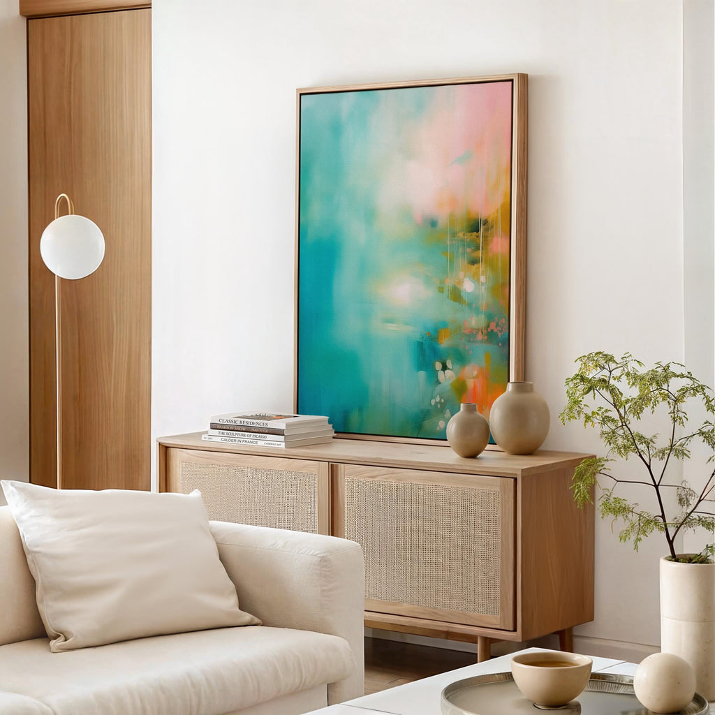 Abstract Wall Art - Teal Pink Wall Art - Abstract art Print - Teal Art - Maximalist Decor - Teal Ink Artwork - Modern Art | Aurora Muse 364